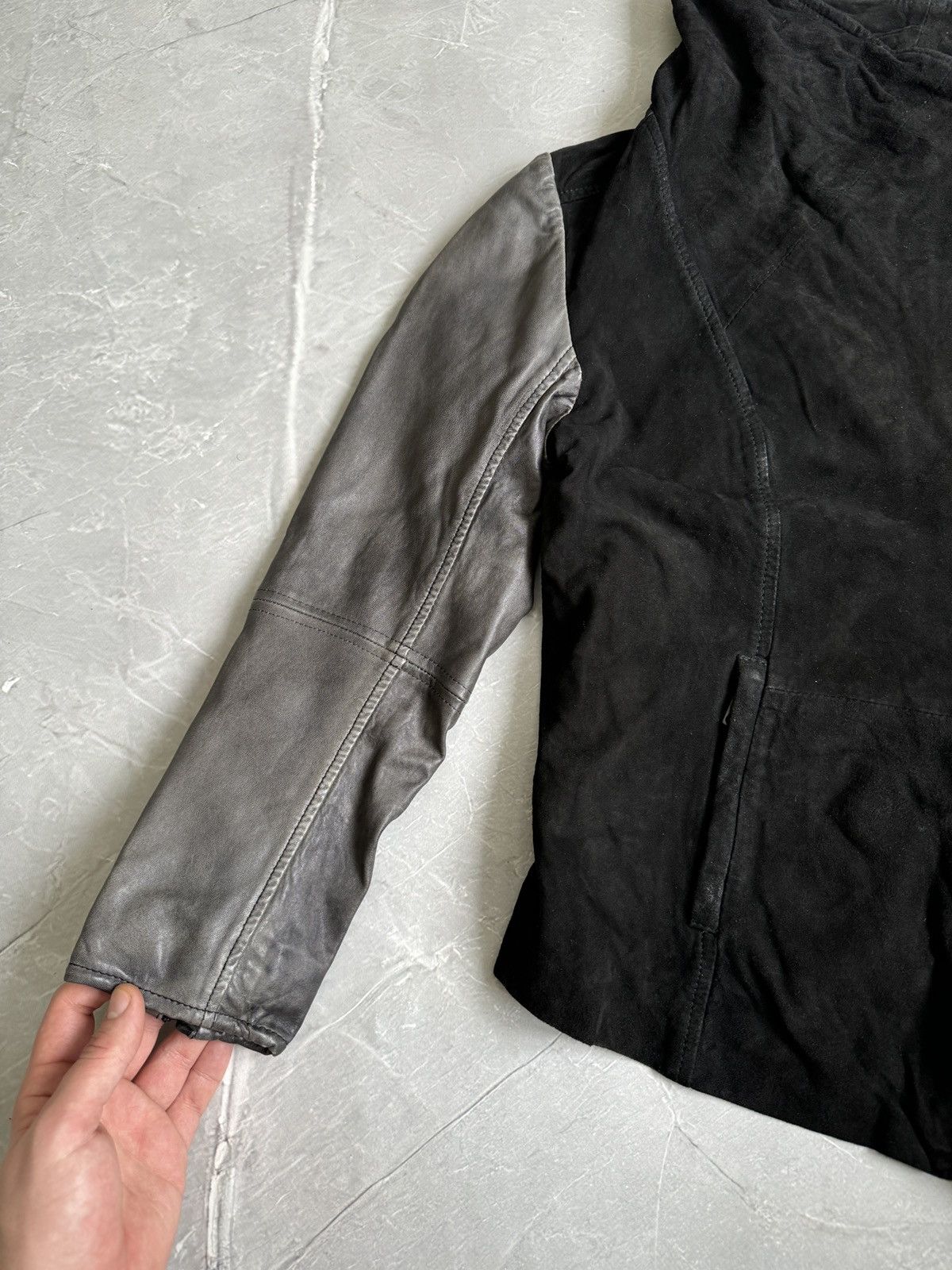 tigha Tigha High Neck Asymmetrical Leather Jacket Rick Owens Style Size L / US 10 / IT 46 - 5 Thumbnail