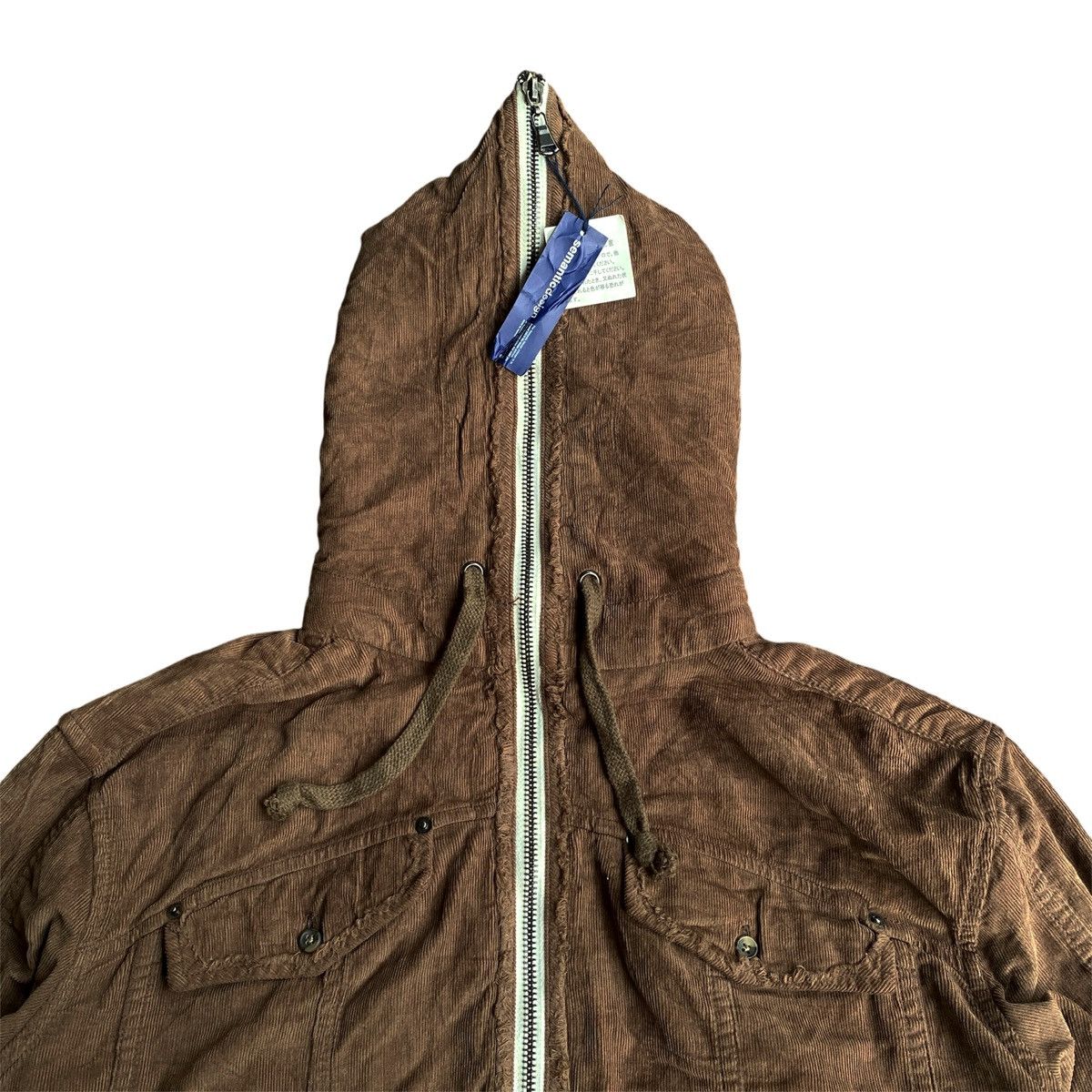 If Six Was Nine × Le Grande Bleu (L.G.B.) × semanticdesign Rare Semantic Design Fur Hoodie Shirt Jacket Corduroy Size US S / EU 44-46 / 1 - 4 Thumbnail