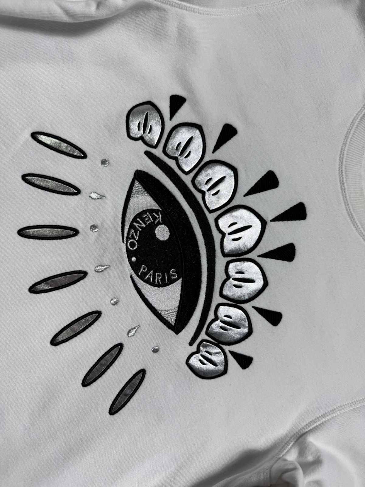 Kenzo Kenzo Eyes Luxury White Sweatshirt Big Logo Rare Size US S / EU 44-46 / 1 - 5 Thumbnail