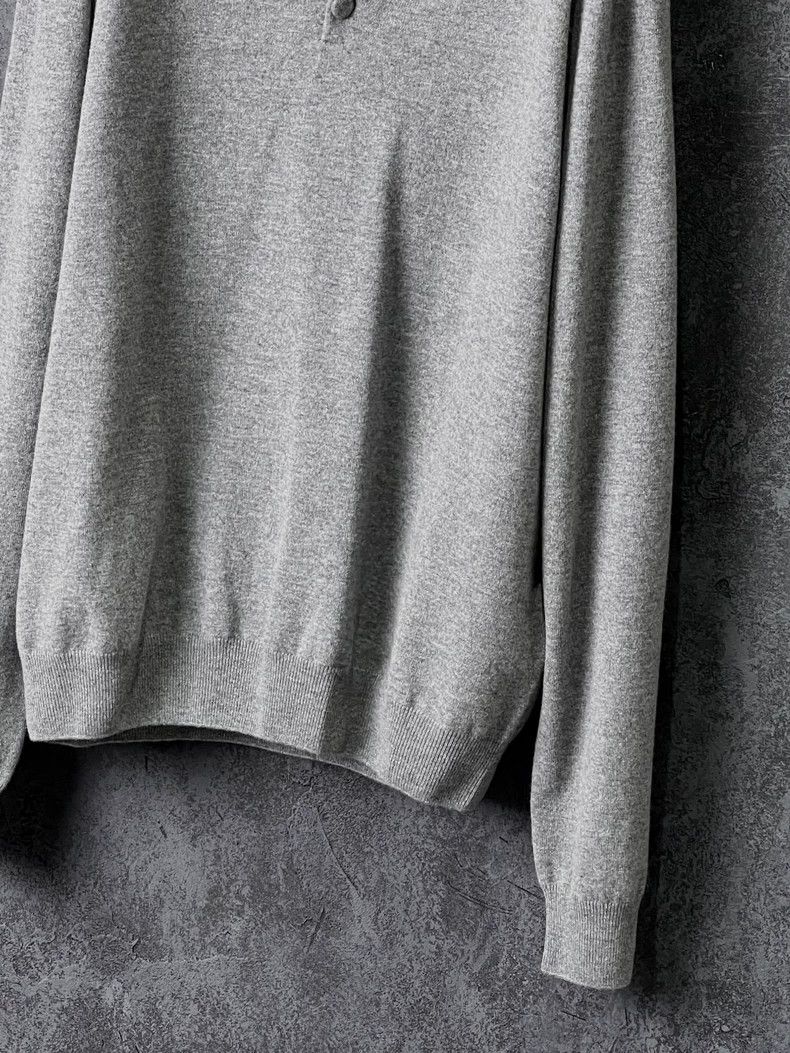 Versace Versace Gray willow studs decorate the long-sleeved polo s Size US M / EU 48-50 / 2 - 4 Thumbnail