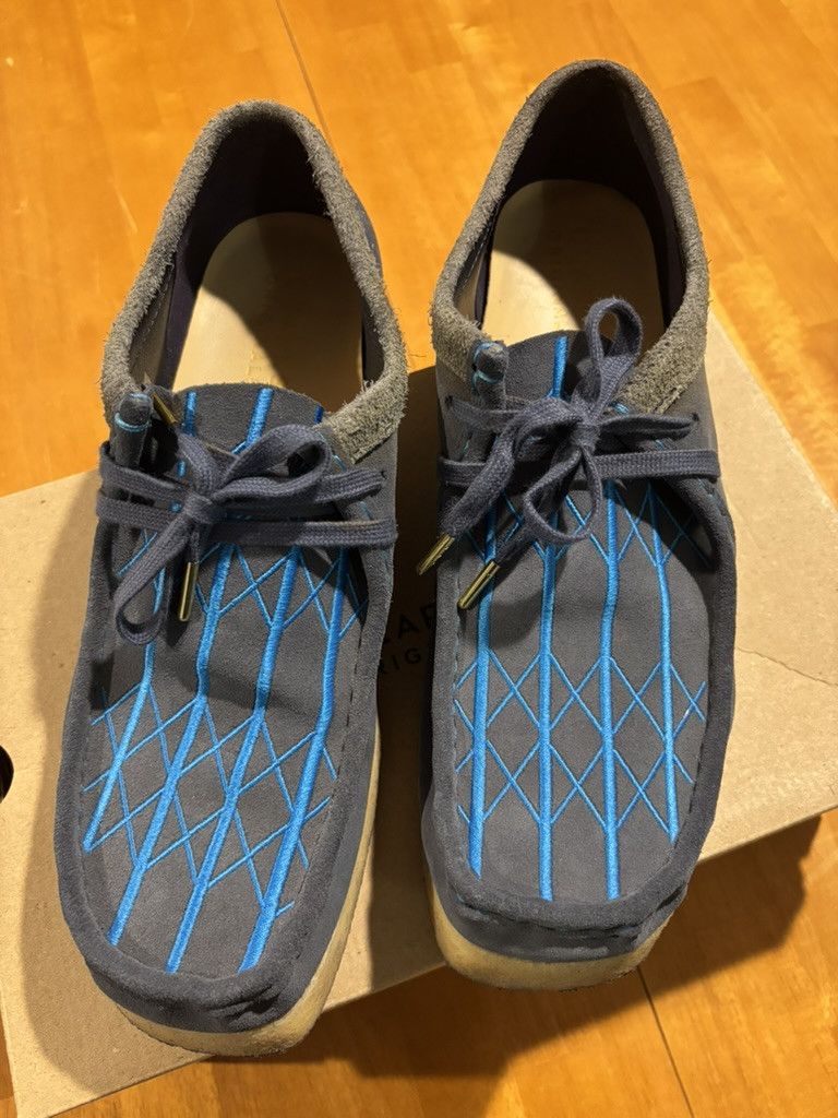 BetterTM × Clarks × Nepenthes 2023 Re-Purposed Gate Blue Suede Wallabees Size US 12 / EU 45 - 8 Thumbnail