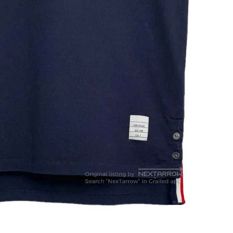 Thom Browne Thom Browne Navy Cotton Men's T-shirt . Size US L / EU 52-54 / 3 - 5 Thumbnail