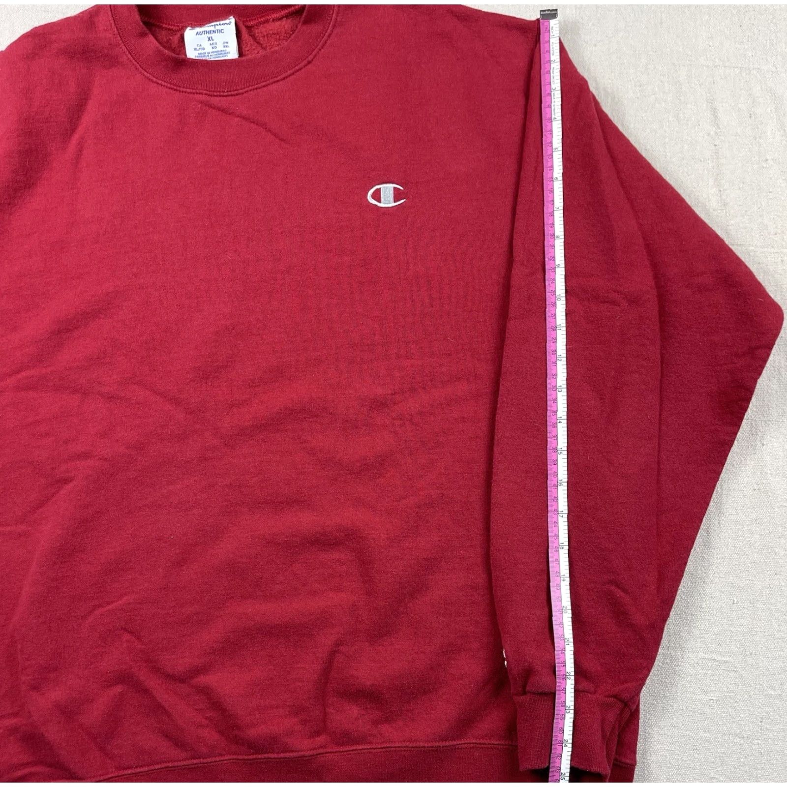 Champion Champion Sweatshirt Crewneck XL Men Red Embroidered Logo Vintage-Style Y2K Heavyweight Pullover Size US XL / EU 56 / 4 - 5 Thumbnail