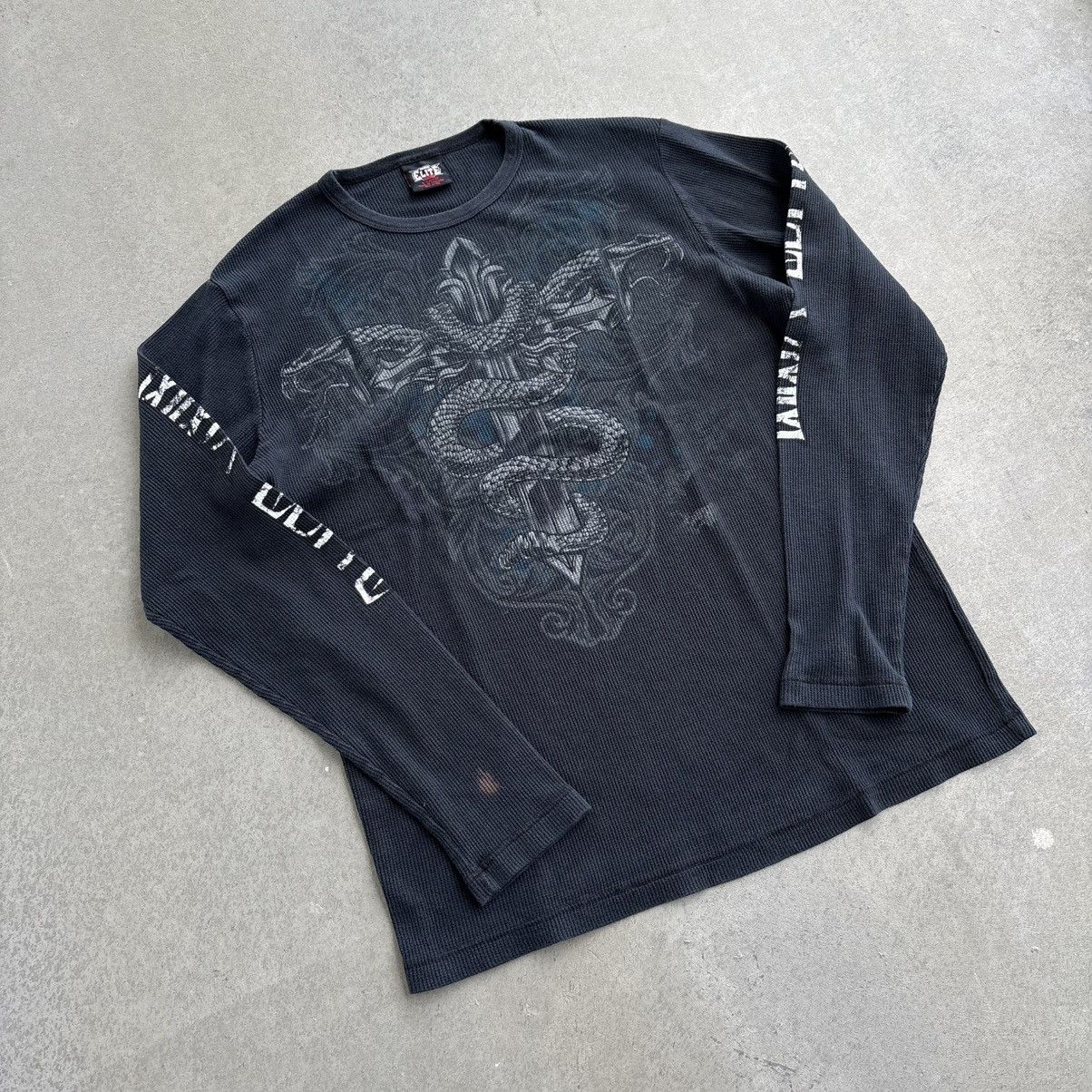 Affliction × Tapout Vintage Y2K MMA Elite Black Thermal Affliction Gothic XL Size US XL / EU 56 / 4 - 7 Thumbnail