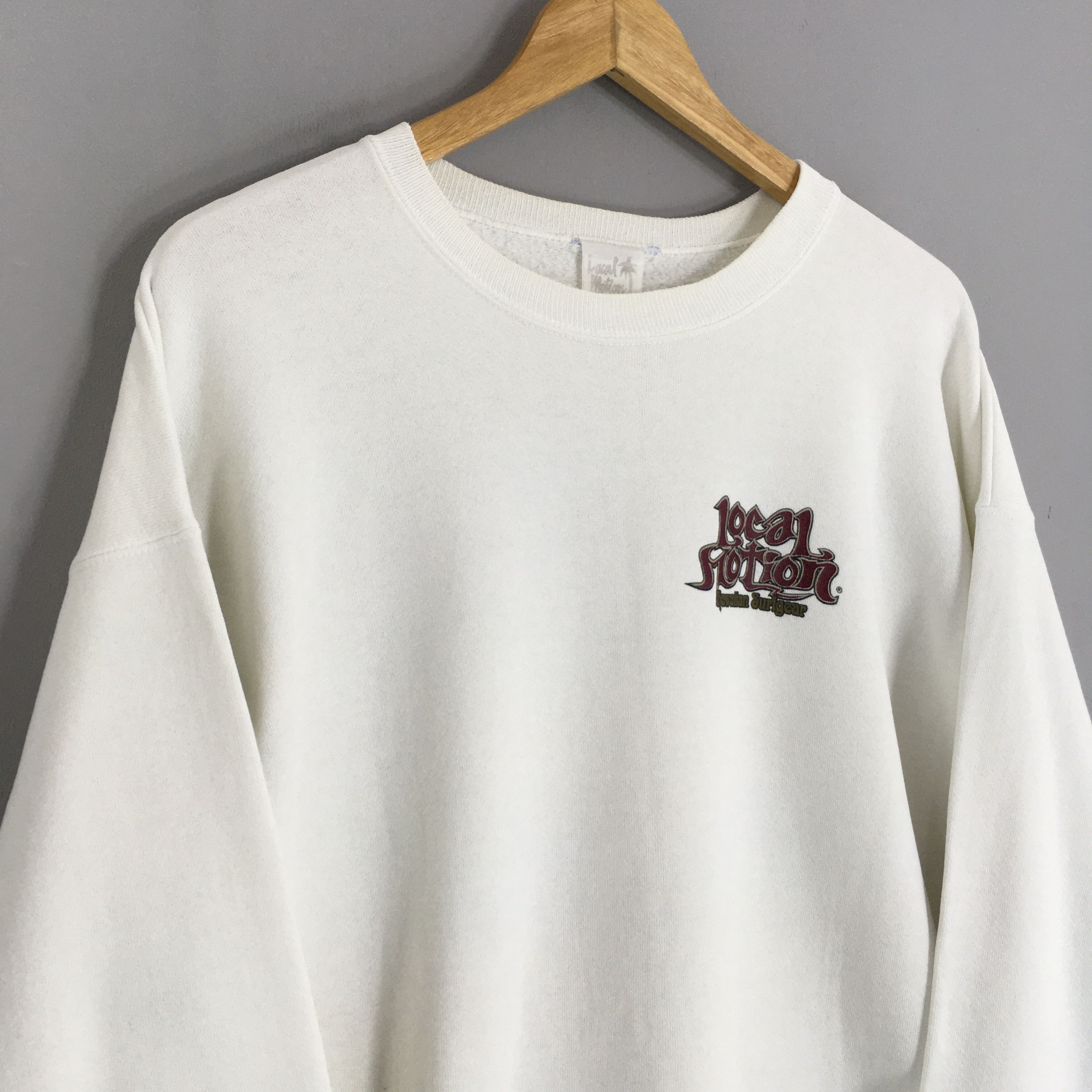 Vintage Vintage 90s Local Motion Hawaii White Sweatshirt Large Size US L / EU 52-54 / 3 - 5 Thumbnail