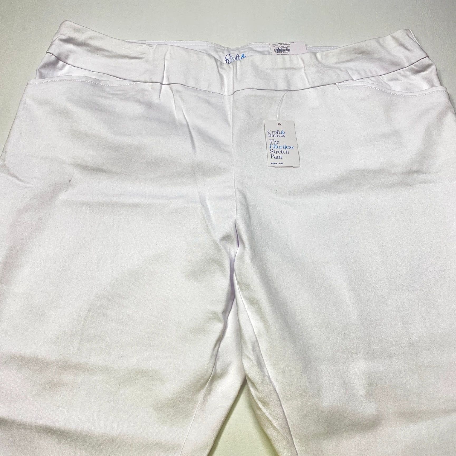 Croft & Barrow NWT Croft & Barrow Effortless Stretch Pants Womens 24w Reg White Straight Leg Size 42" / US 20 - 3 Thumbnail