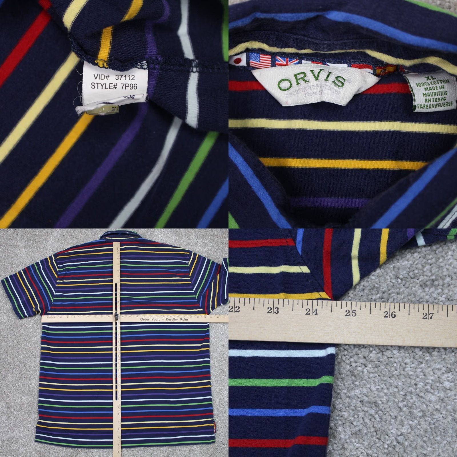 Orvis Orvis Polo Shirt Mens XL Colorful Striped 100% Cotton Short Sleeve Pullover Polo Shirt Mens XL Colorful Striped Blue 100% Cotton Orvis Size US XL / EU 56 / 4 - 8 Thumbnail