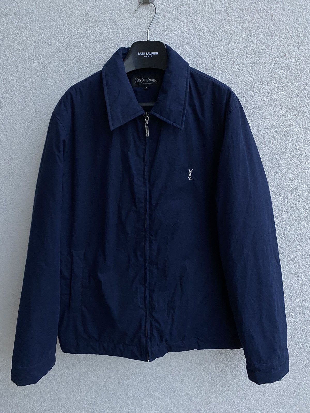 Yves Saint Laurent Warm YSL Jacket Navy Quilted Bomber Size US L / EU 52-54 / 3 - 9 Thumbnail