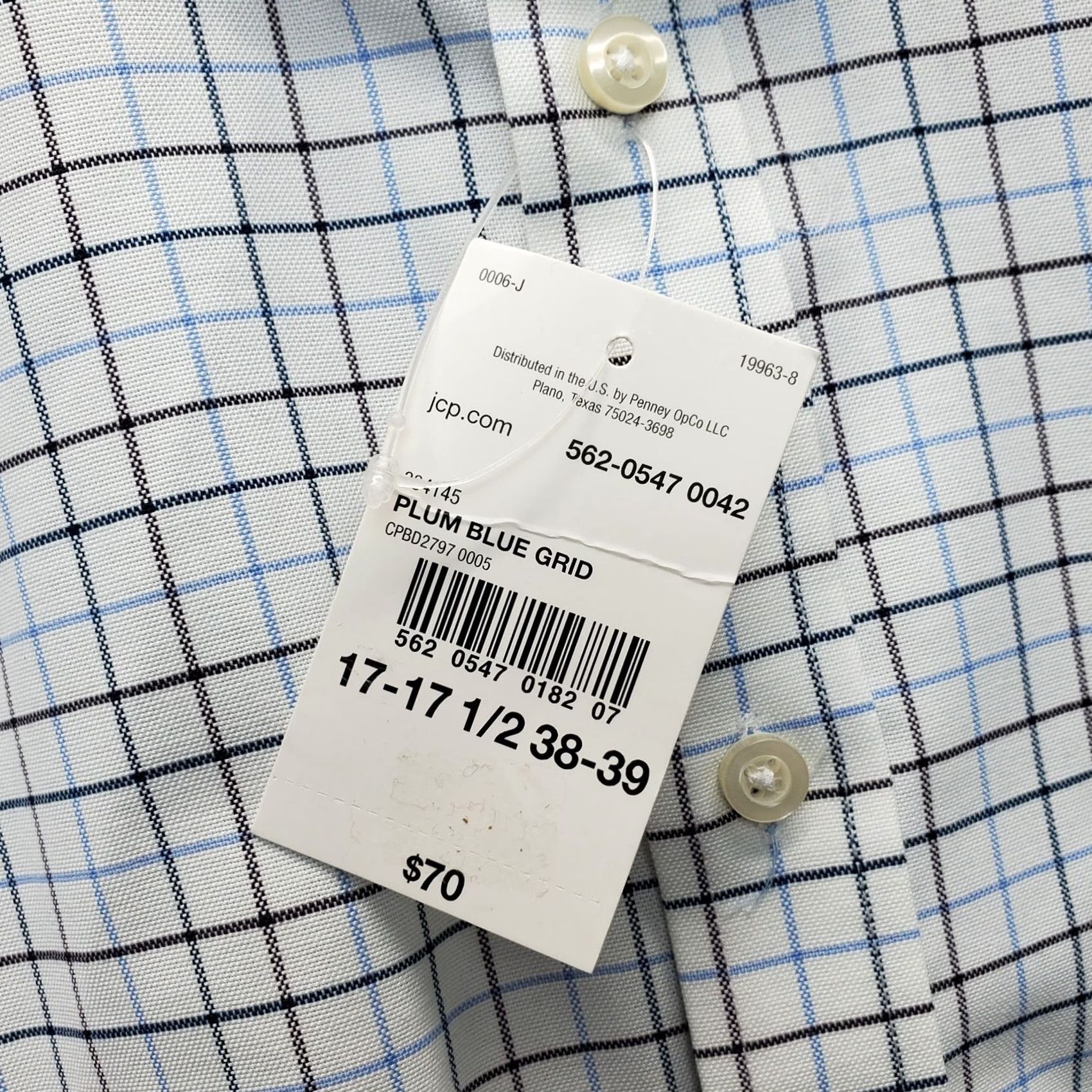 Stafford Stafford Mens Dress Shirt XLT Multi Check Button-Down Collar Regular Fit Size 46R - 7 Thumbnail