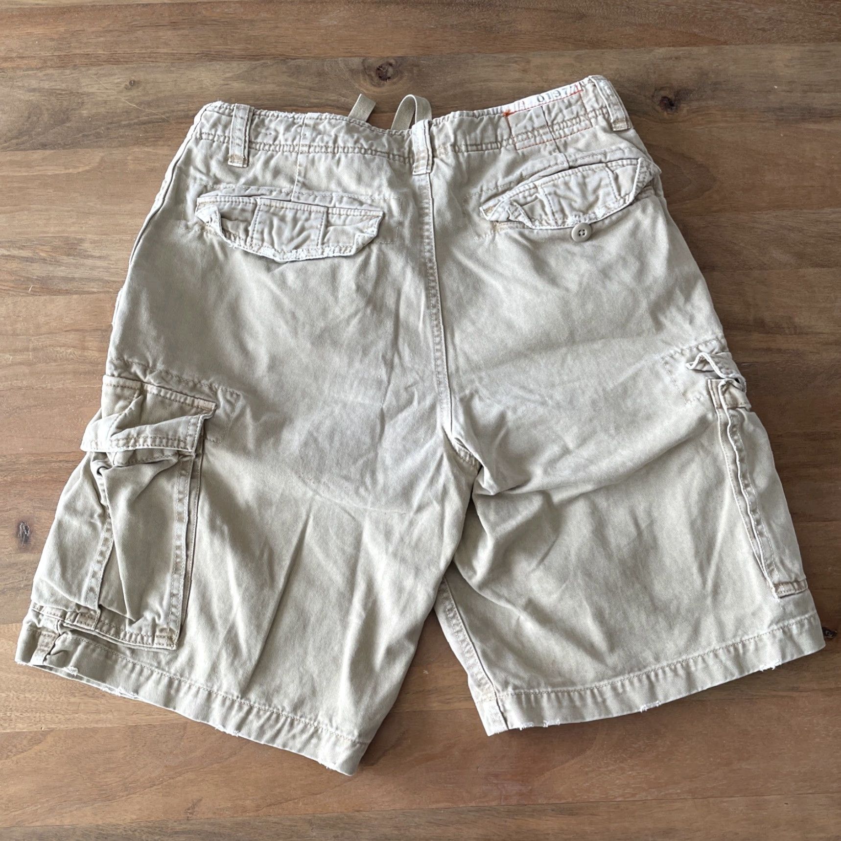 American Eagle Outfitters VINTAGE American Eagle Outfitters Cargo Shorts Mens 30 Beige Grunge Pocket Cargo Short Casual Workwear 2000s Y2K VTG Boys Mens Size US 30 / EU 46 - 2 Thumbnail