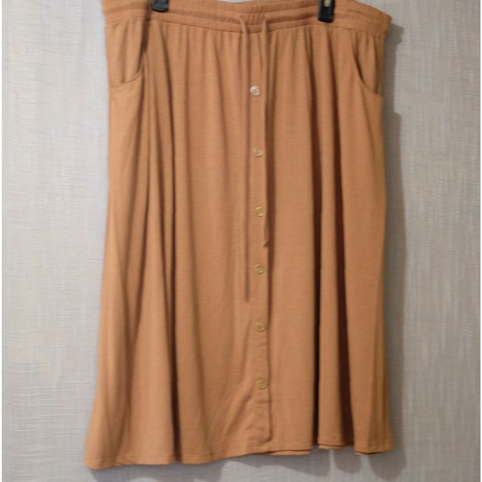Vintage Nwot! LuLaRoe Midi Skirt Elastic Waist Button Front Brown Women's 2XL #H88-28 Size 40" / US 18 - 2 Thumbnail