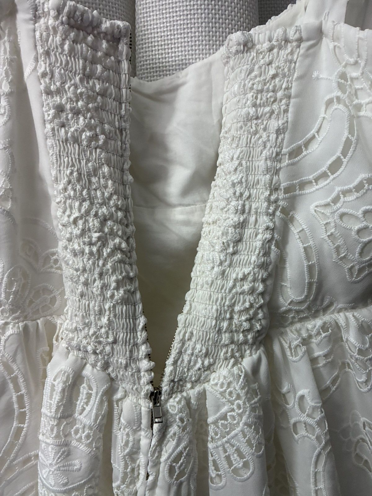 Reformation Reformation White Lace Convertible Halter Mini Dress Size 8 Size M / US 6-8 / IT 42-44 - 5 Thumbnail