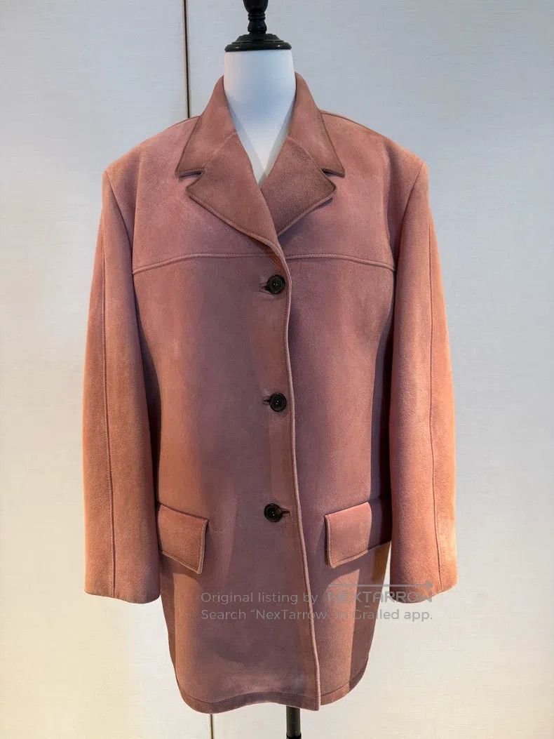 Prada Prada Pink old suede catwalk jacket Size XS / US 0-2 / IT 36-38 - 1 Thumbnail