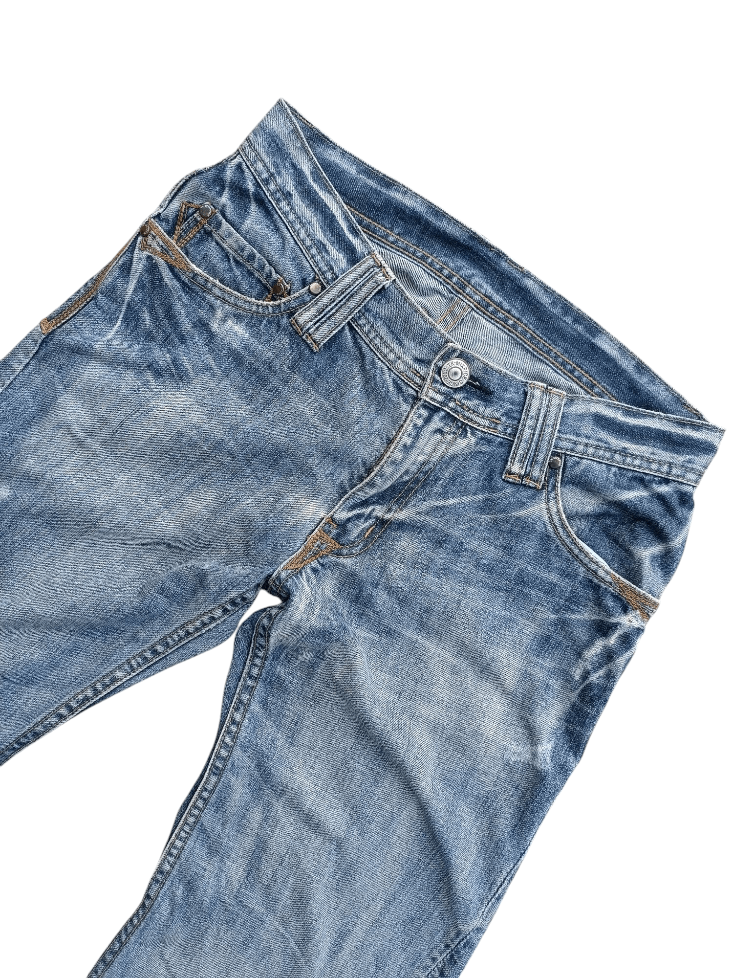 Japanese Brand Japanese TKMIXPICE Distressed Baggy Twisted Leg Denim E254 Size US 29 - 3 Thumbnail