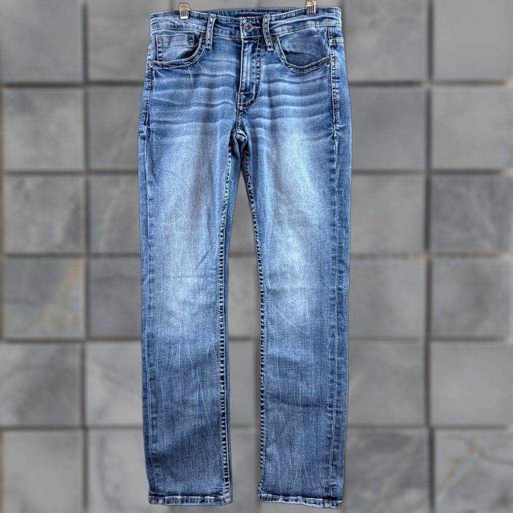 Vintage Buckle Jeans Mens 30x30 Blue Jake Denim Pants Faded Washed Out Buckle Bke Jeans Regular 5-Pocket blue Denim Mens Jeans 30x30 Size US 31 - 1 Thumbnail