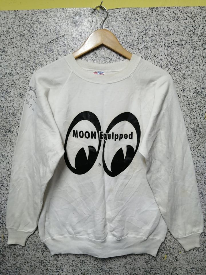image of Racing x Vintage 90's Vintage Mooneyes Crewneck in White, Men's (Size Medium)