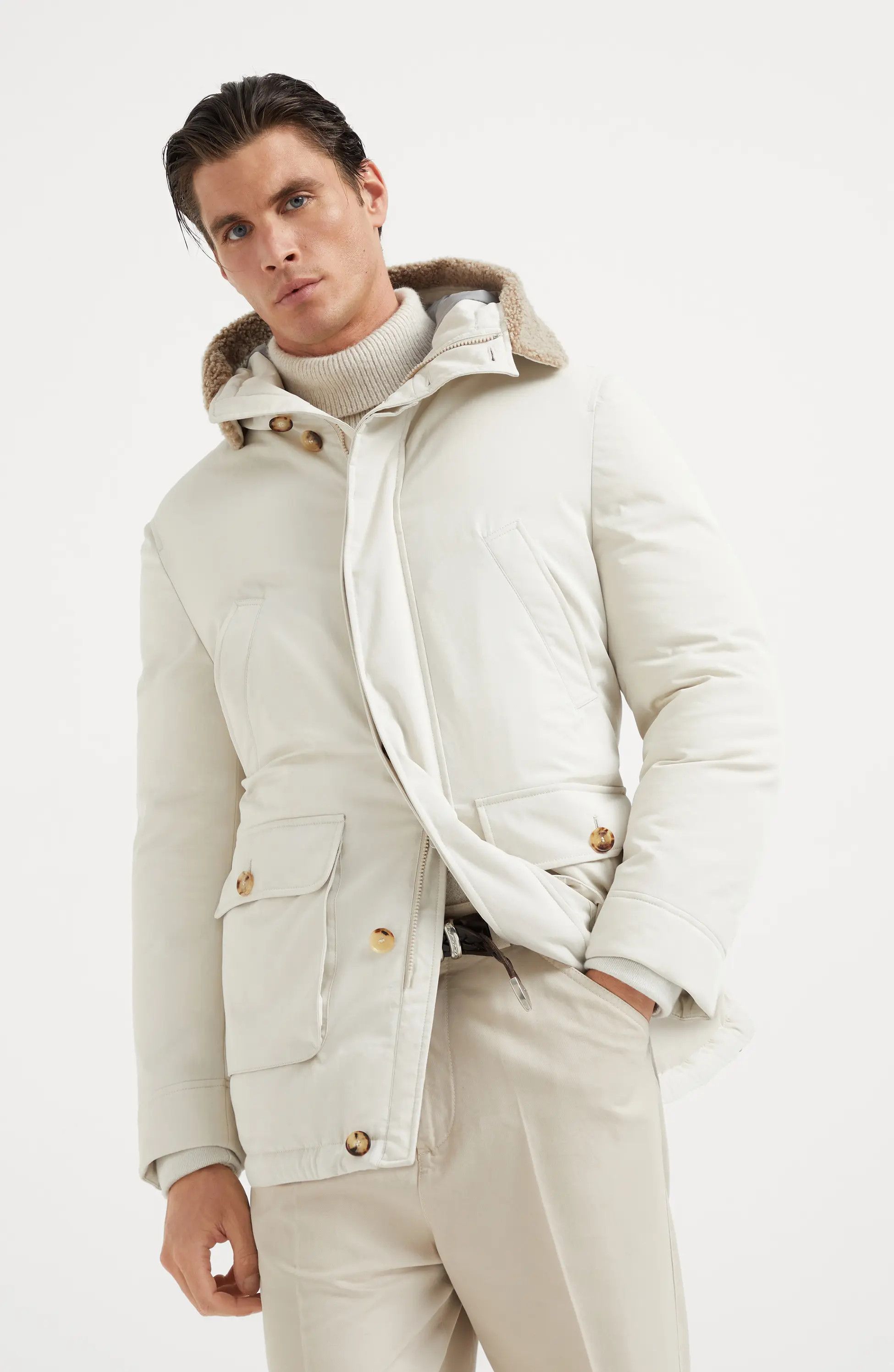 Brunello Cucinelli 0924 Wr Padded Jacket in Open White Size US XL / EU 56 / 4 - 3 Thumbnail