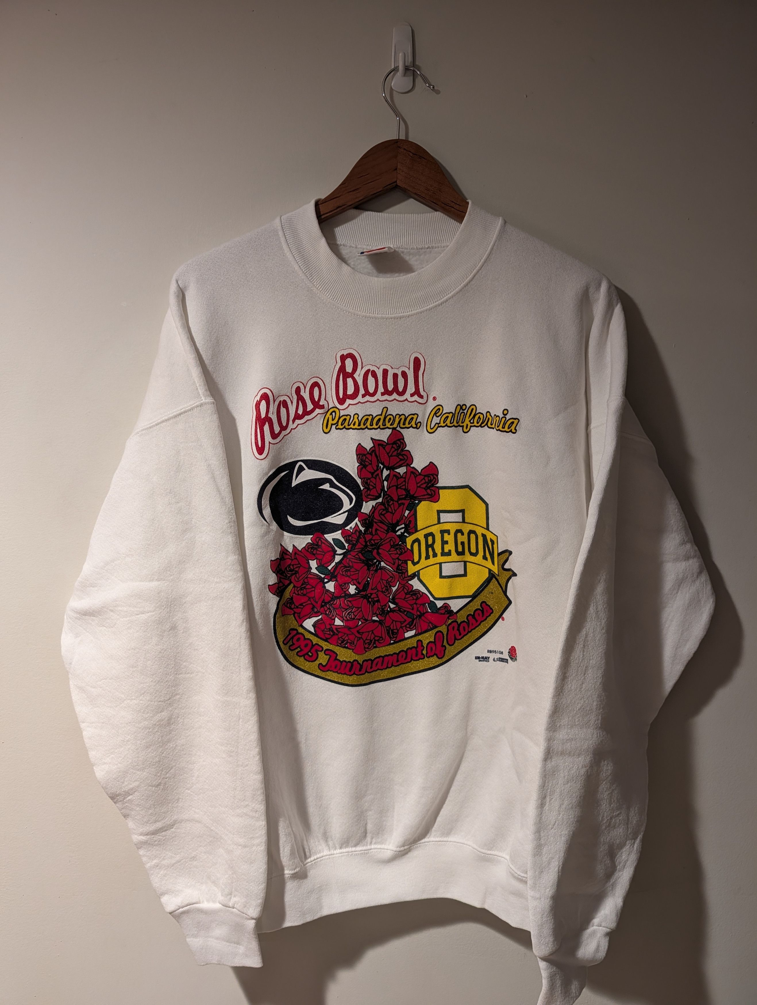 NCAA Vintage 1995 Rose Bowl Penn State vs Oregon Sweatshirt White Size US XL / EU 56 / 4 - 1 Thumbnail