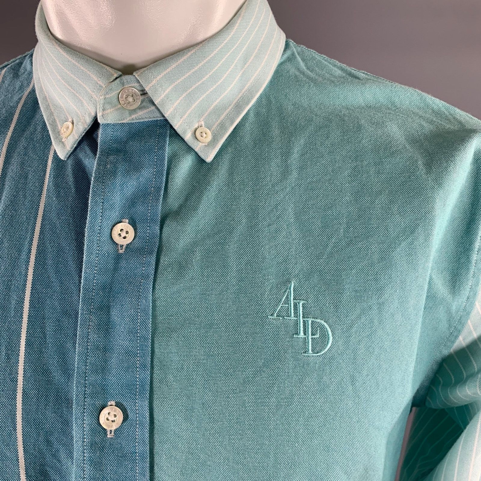 Aime Leon Dore M Green Turquoise Mixed Patterns Long Sleeve Shirt Size US M / EU 48-50 / 2 - 2 Thumbnail