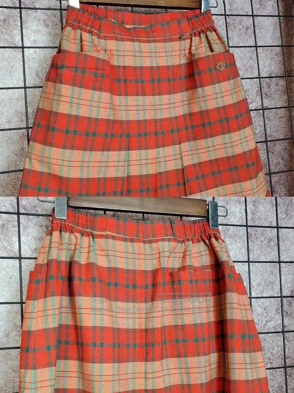 Dior Dior Embroidered Red Plaid Skirt . Size 26" / US 2 / IT 38 - 2 Thumbnail
