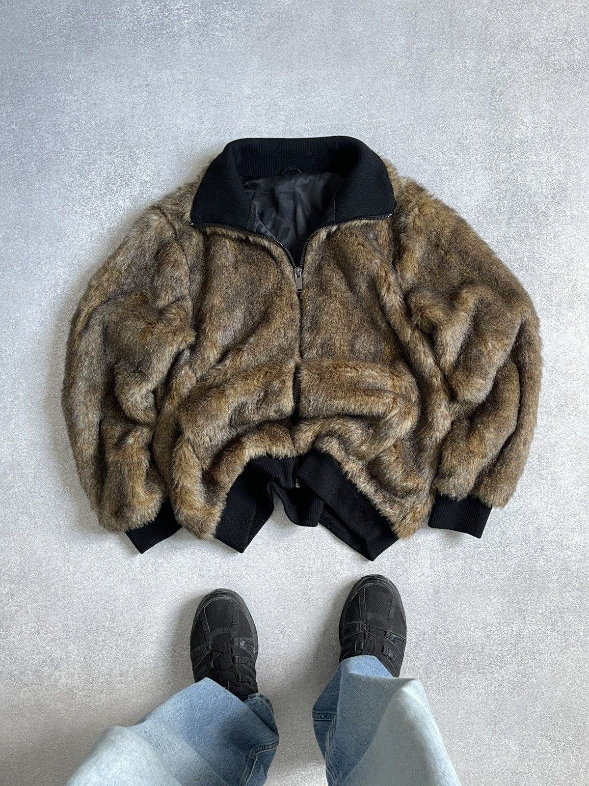 Vintage 90s Y2k Faux Fur Jacket ifsixwasnine LGB Japan Style