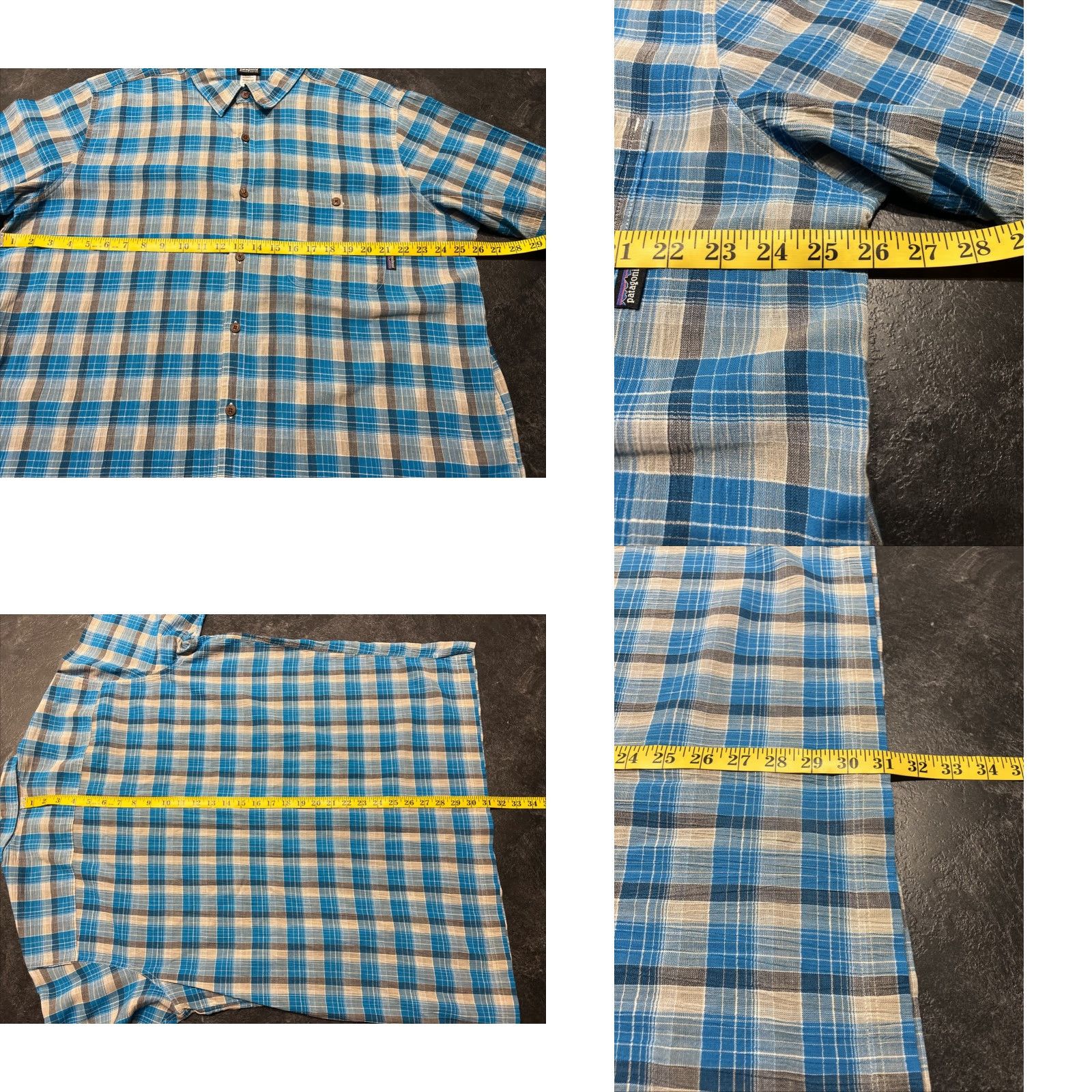 Patagonia Patagonia Organic Cotton Blue Plaid Shirt Men's XL Short Sleeve Outdoors Regular Button-Up Outdoor Size US XL / EU 56 / 4 - 8 Thumbnail