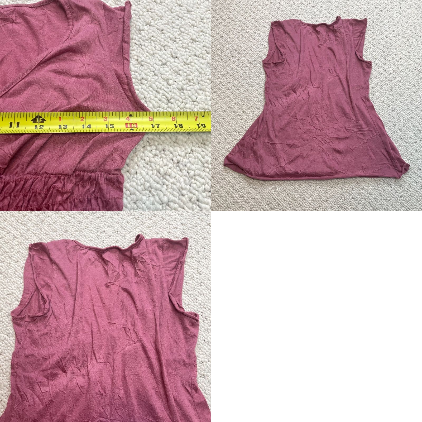 Vintage Vol. 1 Tank Top Shirt Womens L Pink V-Neck Sleeveless Stretch Polyester Knitted Knit Casual Basic 90s? Size L / US 10 / IT 46 - 8 Thumbnail