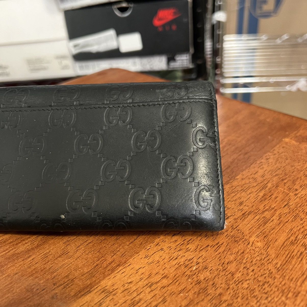 Gucci Gucci Guccissima Long Wallet Black Size ONE SIZE - 8 Thumbnail