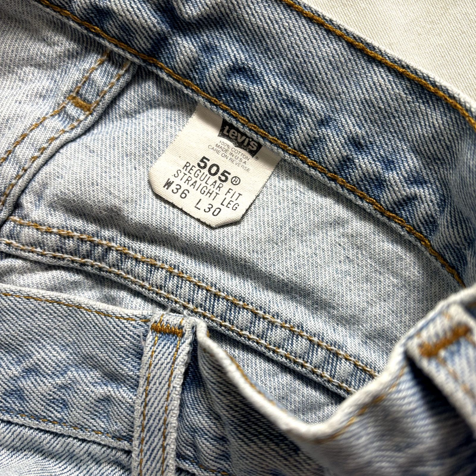 Levi's Levi's 505 Men's Sz 36x30 Blue Regular Fit Straight Leg 100% Size US 36 / EU 52 - 14 Thumbnail