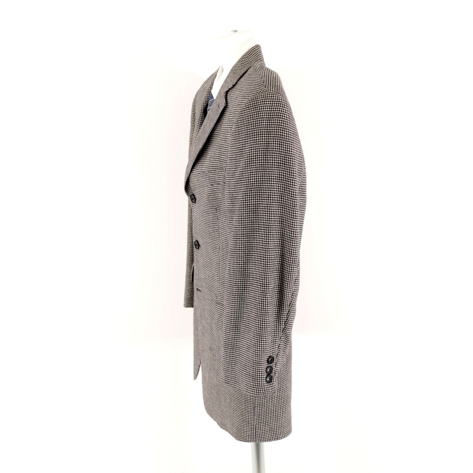 Arnold Brant Arnold Brant Thick 100% Cashmere Houndstooth Black White 3 B Size 38S - 6 Thumbnail