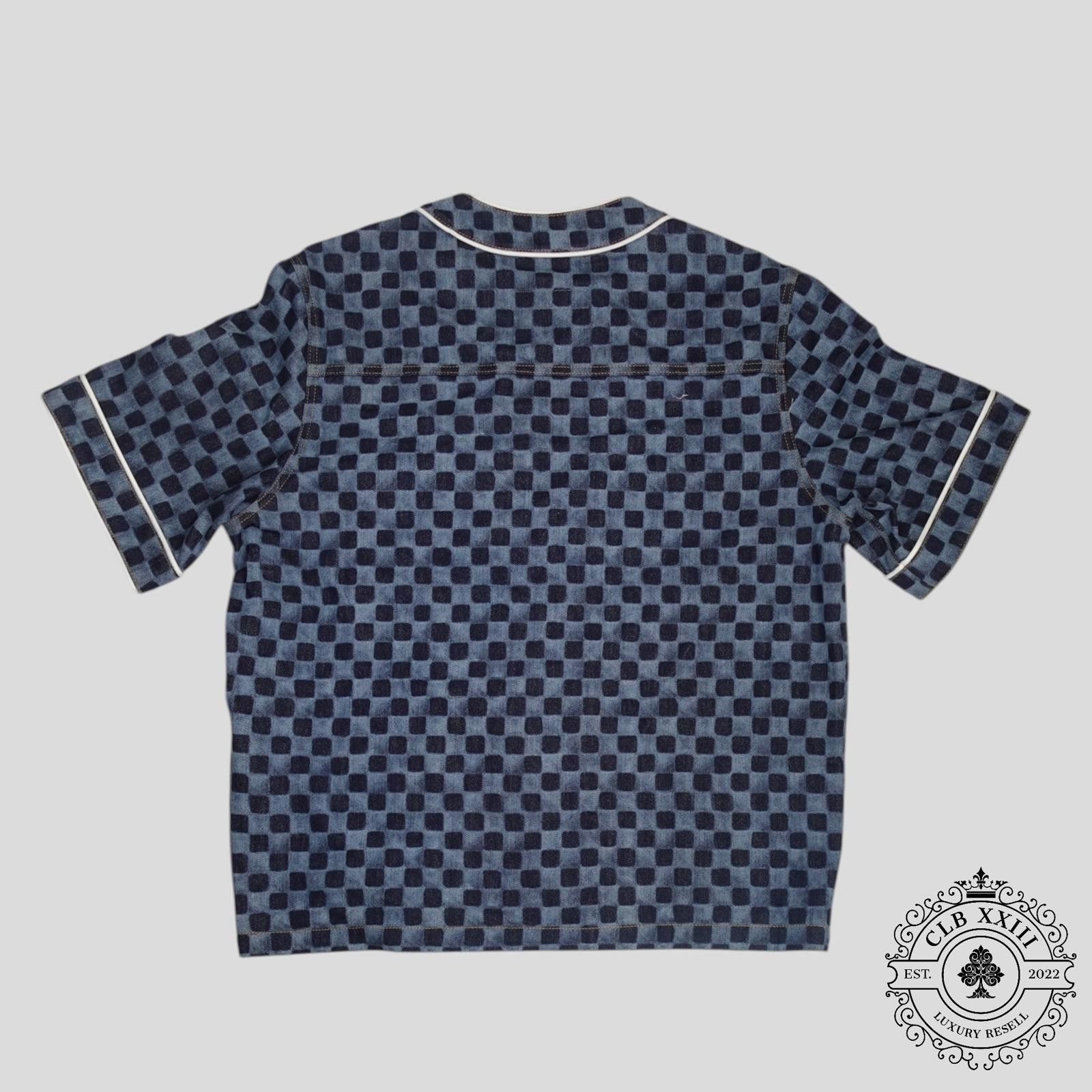 Louis Vuitton Louis Vuitton Damier Denim Baseball Shirt in Blue Size US XL / EU 56 / 4 - 3 Thumbnail