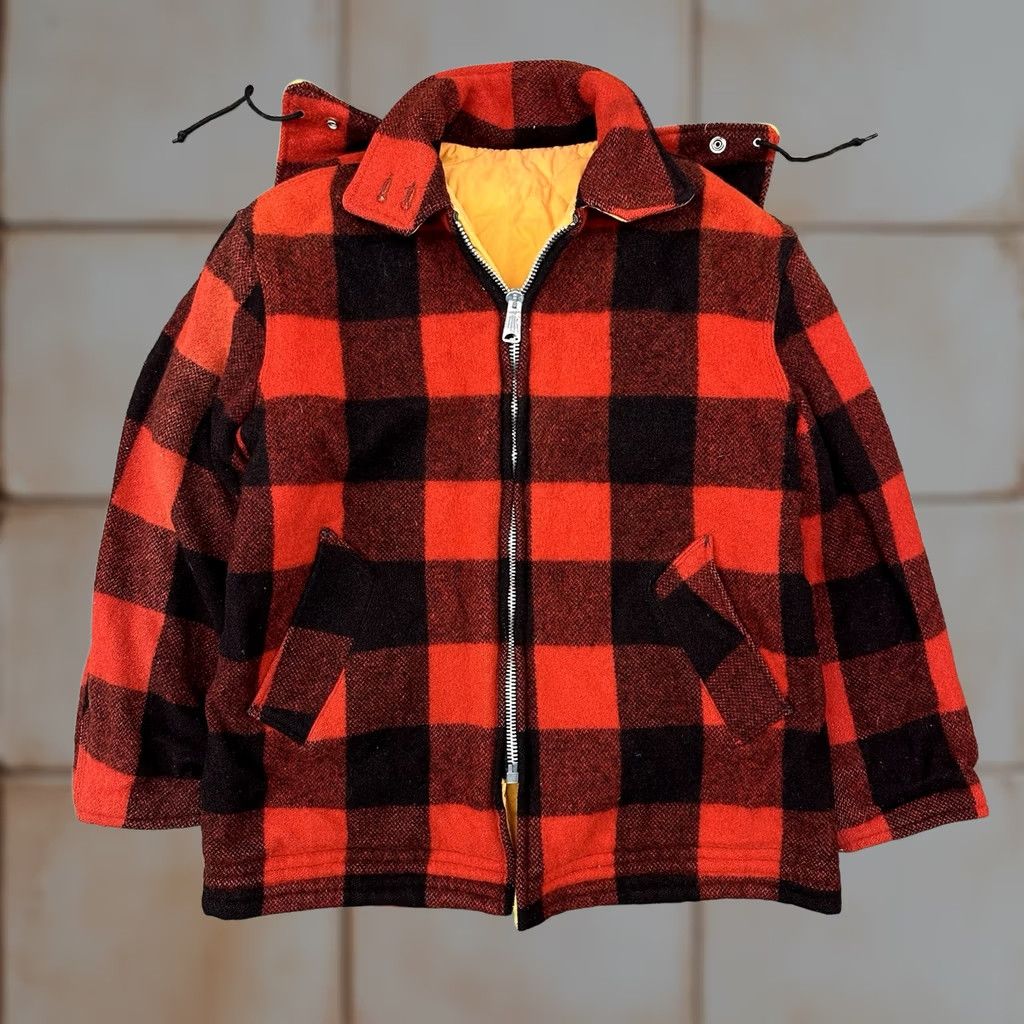Vintage VINTAGE Mackinaw Buffalo Plaid Reversible Wool Jacket Zip Up Hooded L Men's L Red Plaid Workwear Casual USA 60s 70s 80s Outdoor 90s Size US L / EU 52-54 / 3 - 1 Thumbnail