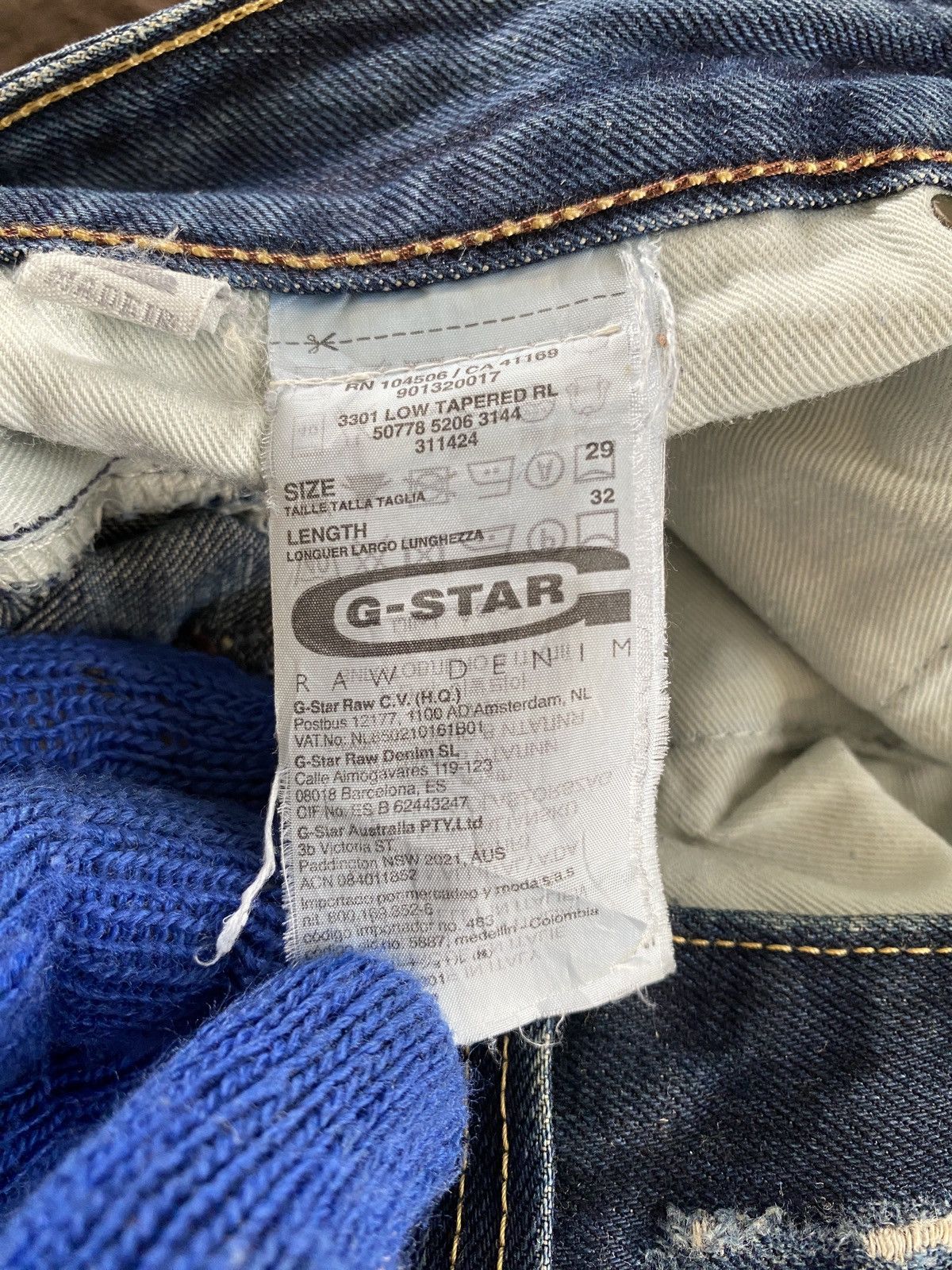 G Star Raw 3301 Selvedge Distressed Denim