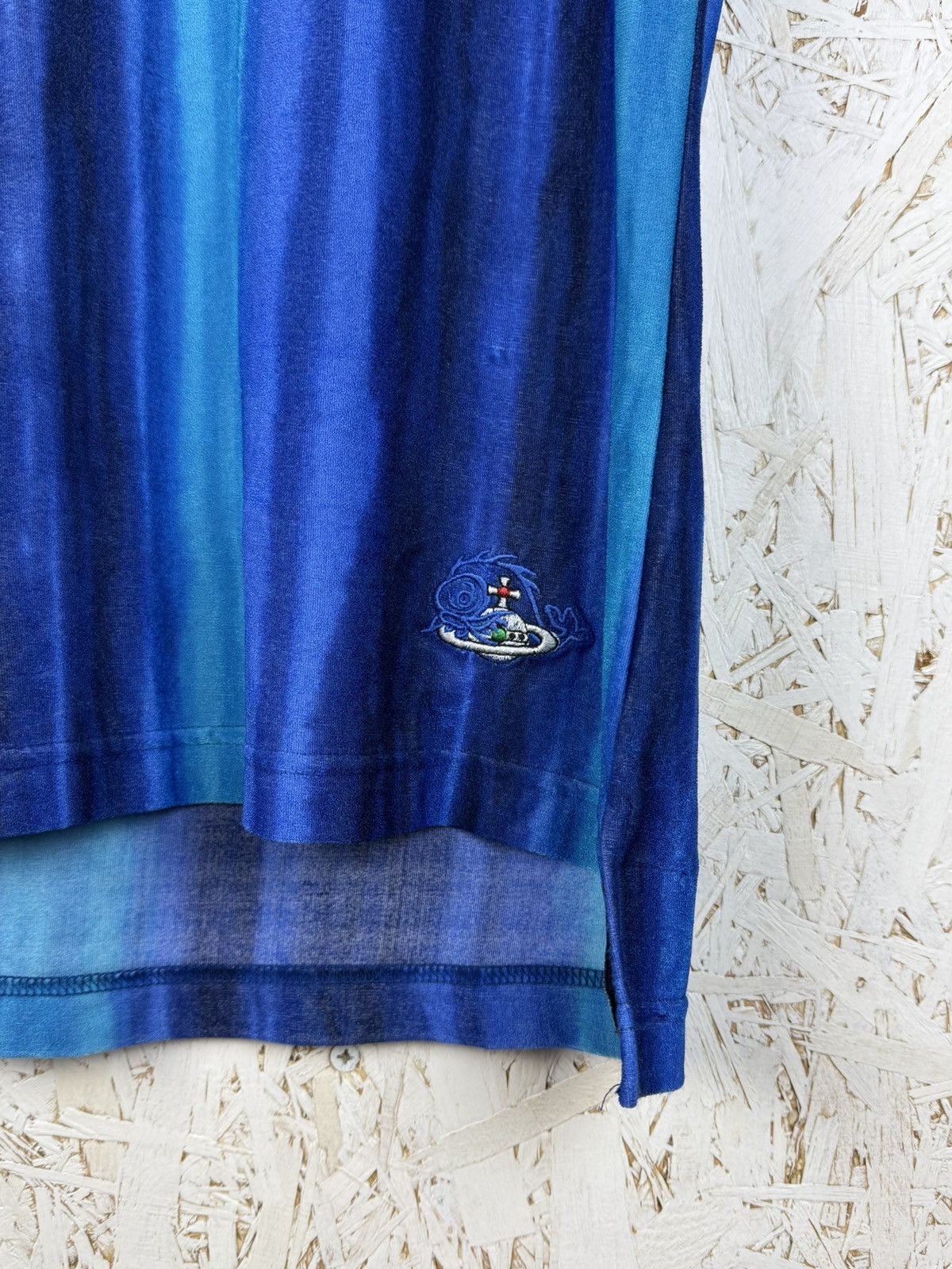 Vivienne Westwood 90s Vintage Vivienne Westwood Ocean Striped Rayon T-Shirt Size US M / EU 48-50 / 2 - 2 Thumbnail