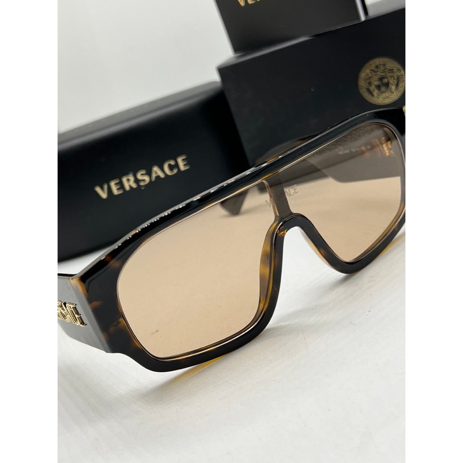 Versace NEW Versace VE4439 Mask Sunglasses in Brown Size ONE SIZE - 6 Thumbnail
