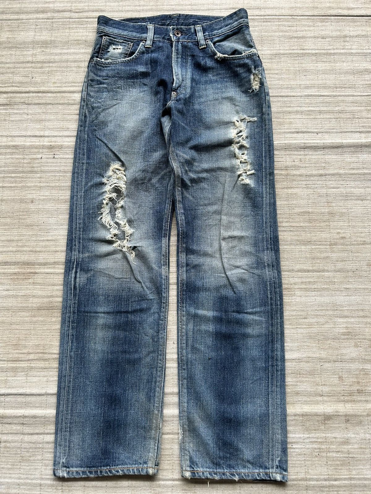 Vintage Edwin505 half Selvedge Distressed denim