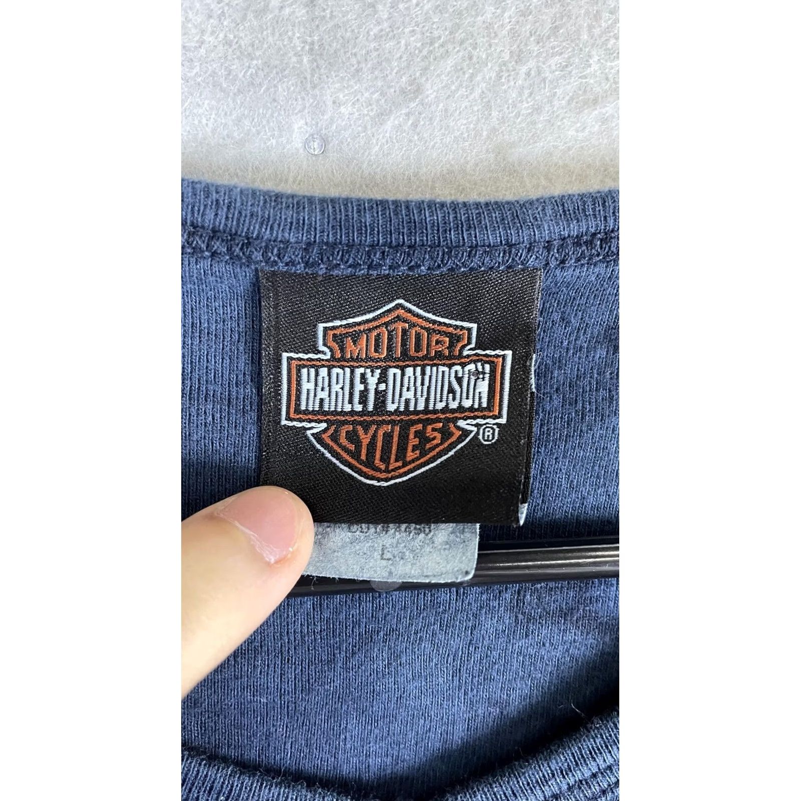 Harley Davidson Harley-Davidson Shirt Womens Large Blue V-Neck 3/4 Sleeve Barnett El Paso Size L / US 10 / IT 46 - 3 Thumbnail
