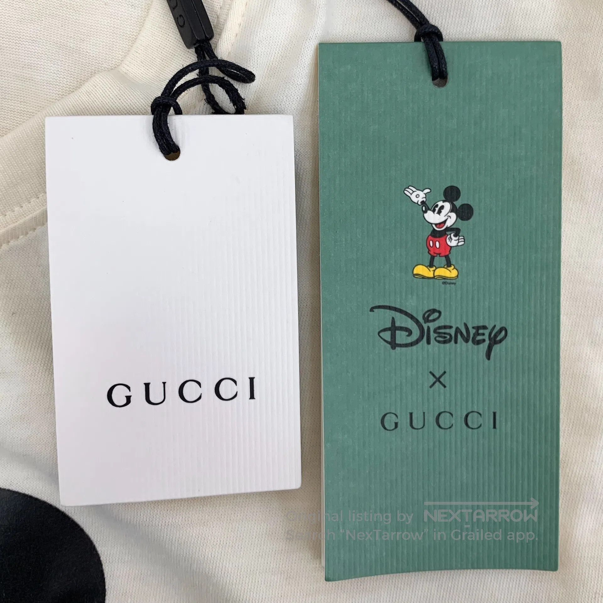 Gucci Guicci Beige Mickey Mouse Letter Printed Cotton Crew Neck Size US XS / EU 42 / 0 - 8 Thumbnail