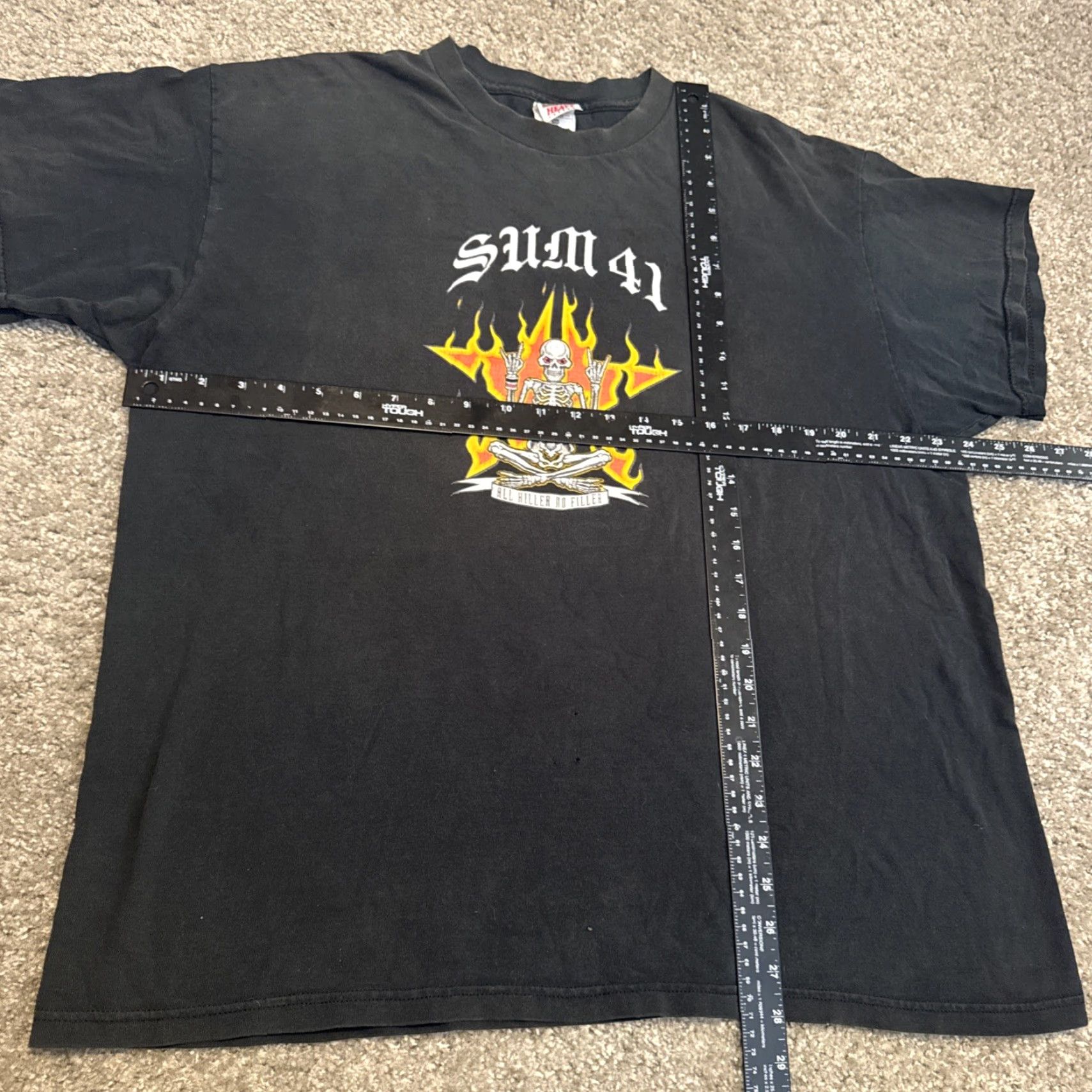 Fruit Of The Loom VINTAGE Sum 41 All Killer No Filler T-Shirt Rock Pop Punk Emo Grunge Y2K XL Black Mens Size US XL / EU 56 / 4 - 6 Thumbnail