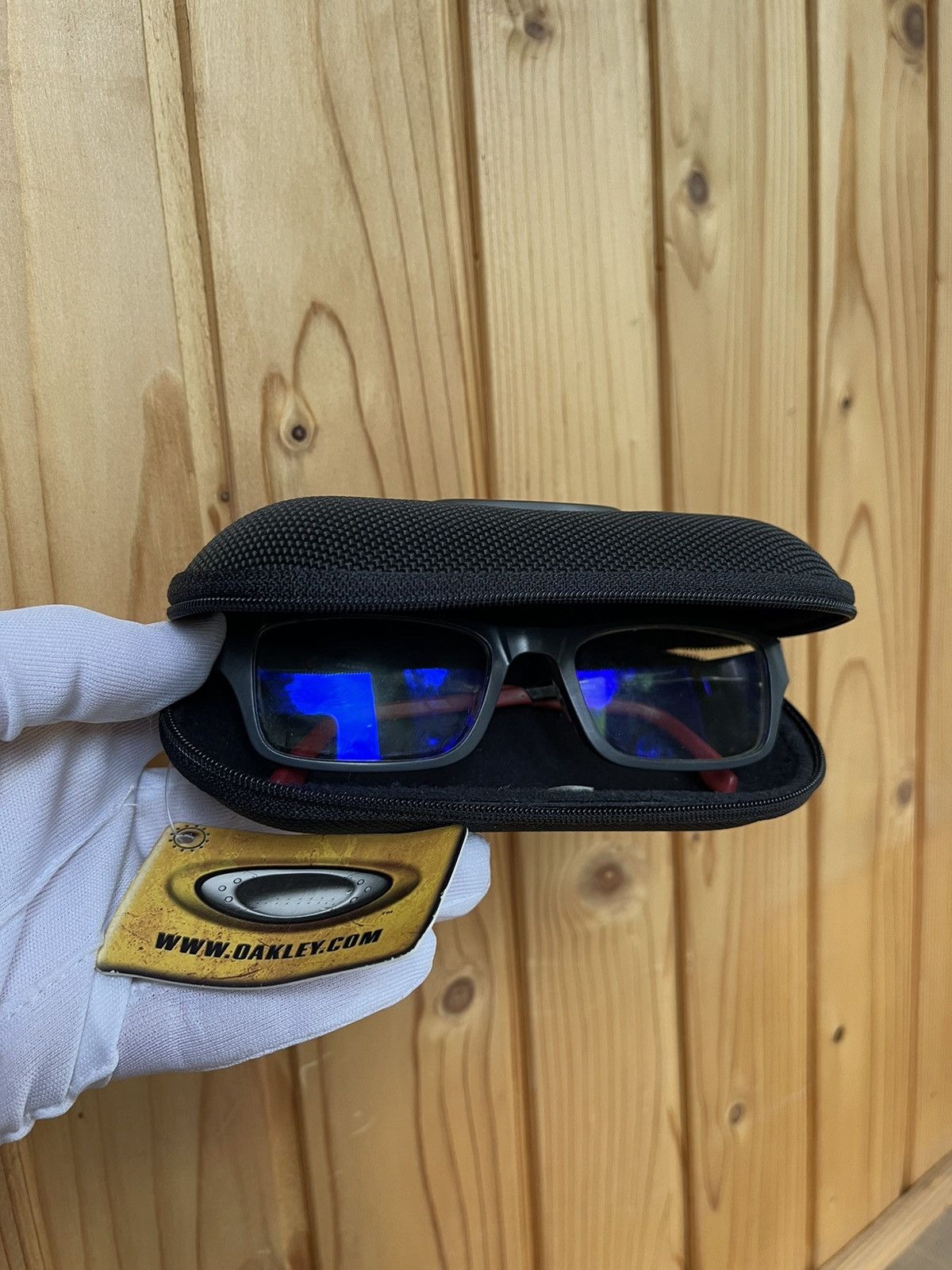 Oakley × Vintage Oakley 00s Chamfer 53 • 18 Pavement glasses red/black Size ONE SIZE - 1 Thumbnail