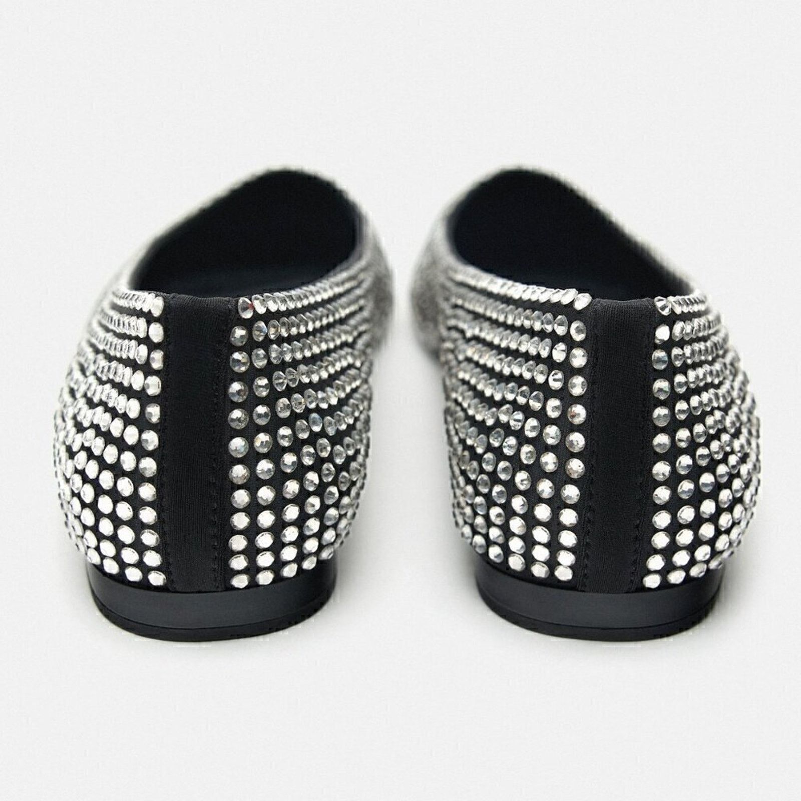 Zara Zara Rhinestone Pointed Toe Flats Sparkle Ballet Flats Size US 8 / IT 38 - 19 Thumbnail