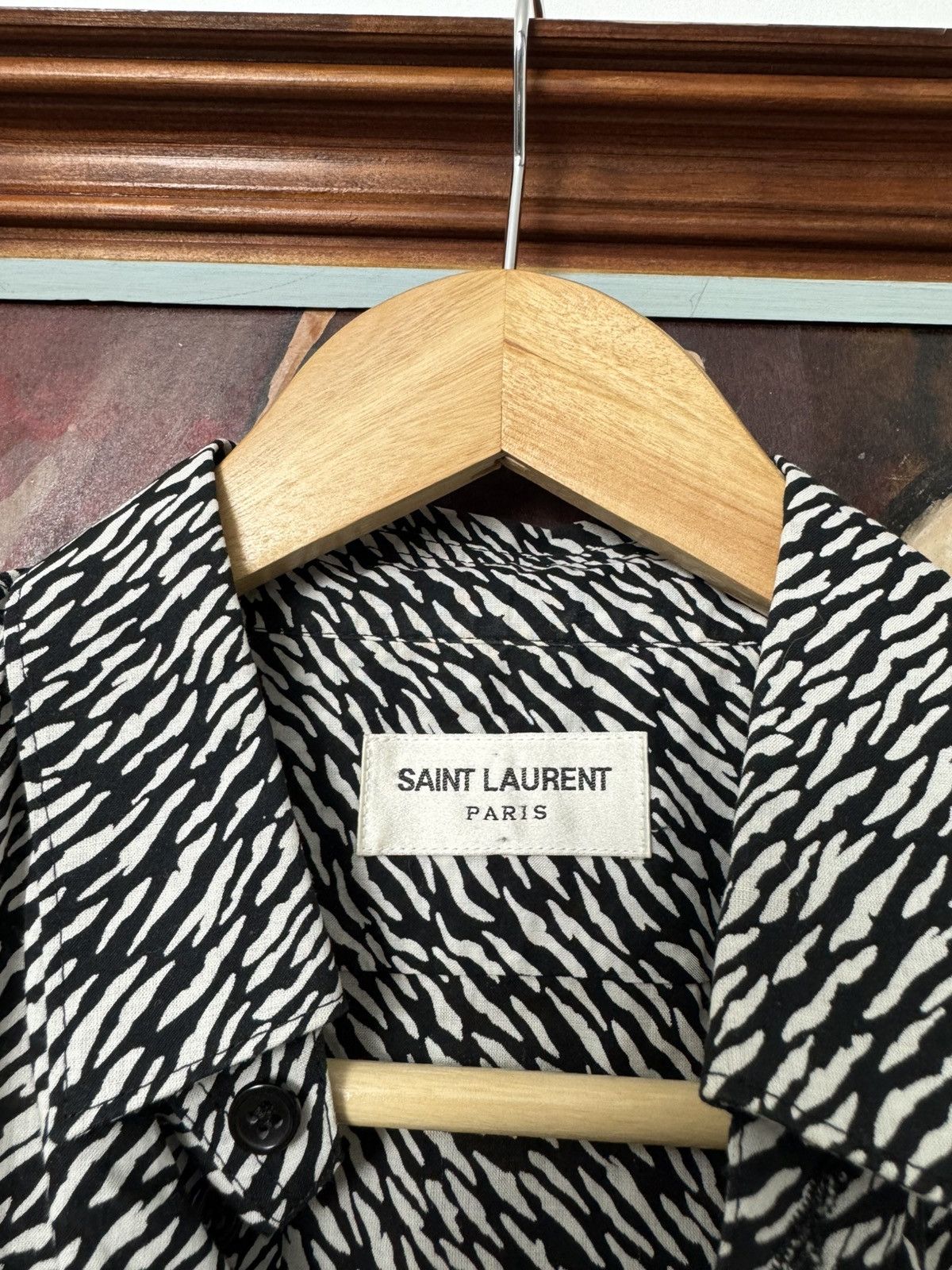 Saint Laurent Paris Womens Saint Laurent Fullprint Button Up Shirt Designer Rare Size XS / US 0-2 / IT 36-38 - 3 Thumbnail