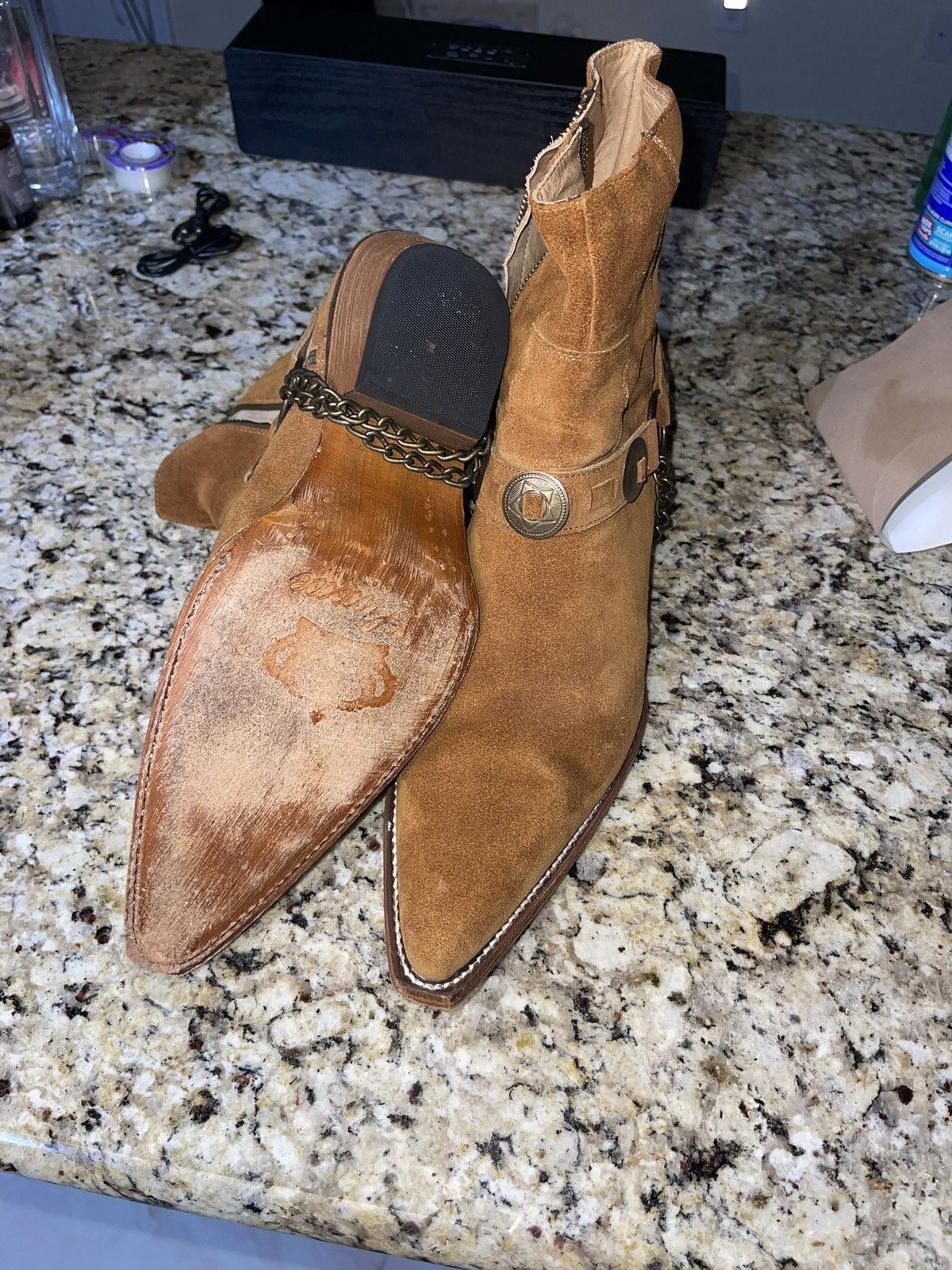 Other Tan Suede Size 13 Cowboy Boots Size US 13 / EU 46 - 4 Thumbnail
