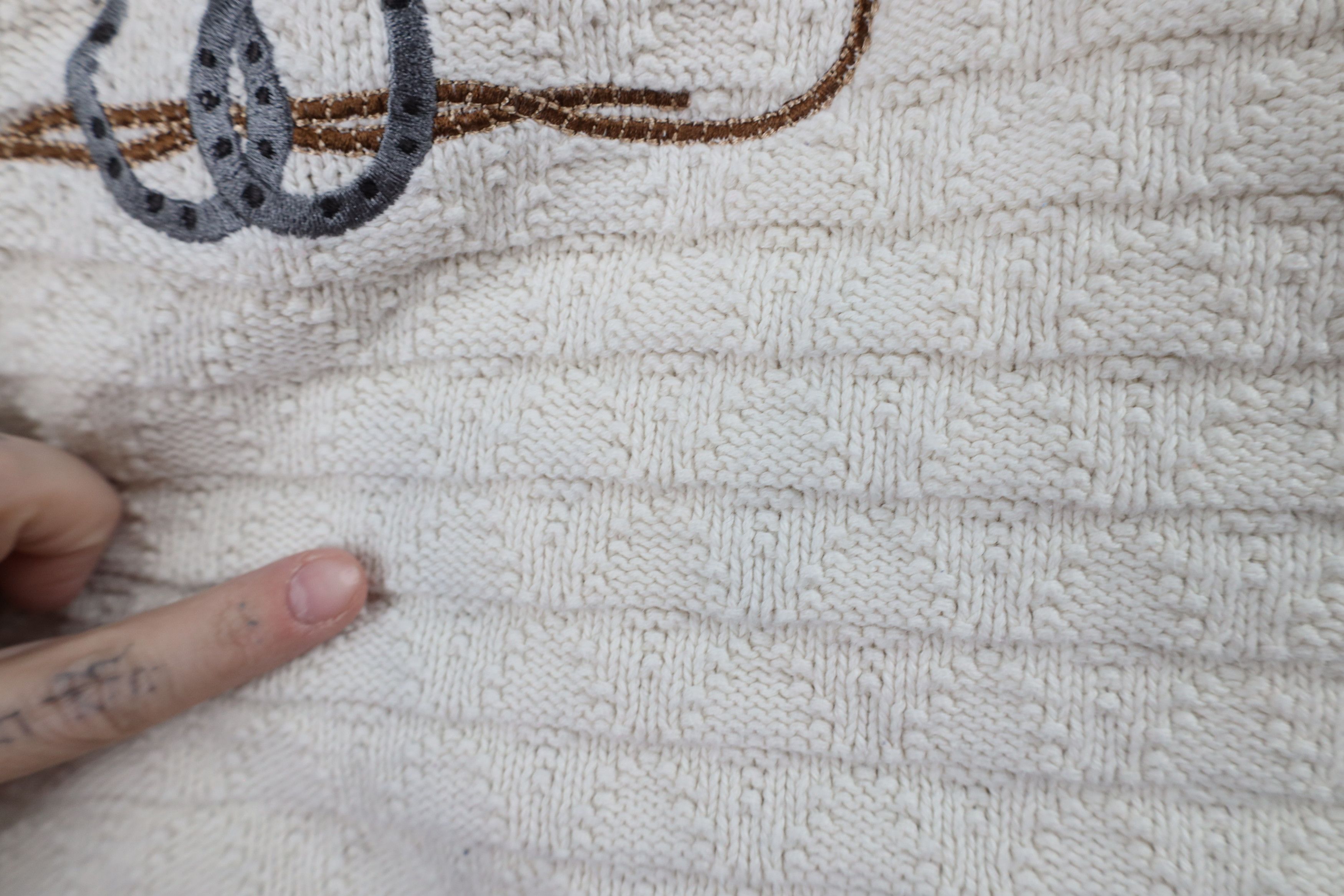 Cabelas × Vintage Vintage 90s Cabelas Horse Equestrian Knit Sweater Cream Size M / US 6-8 / IT 42-44 - 5 Thumbnail