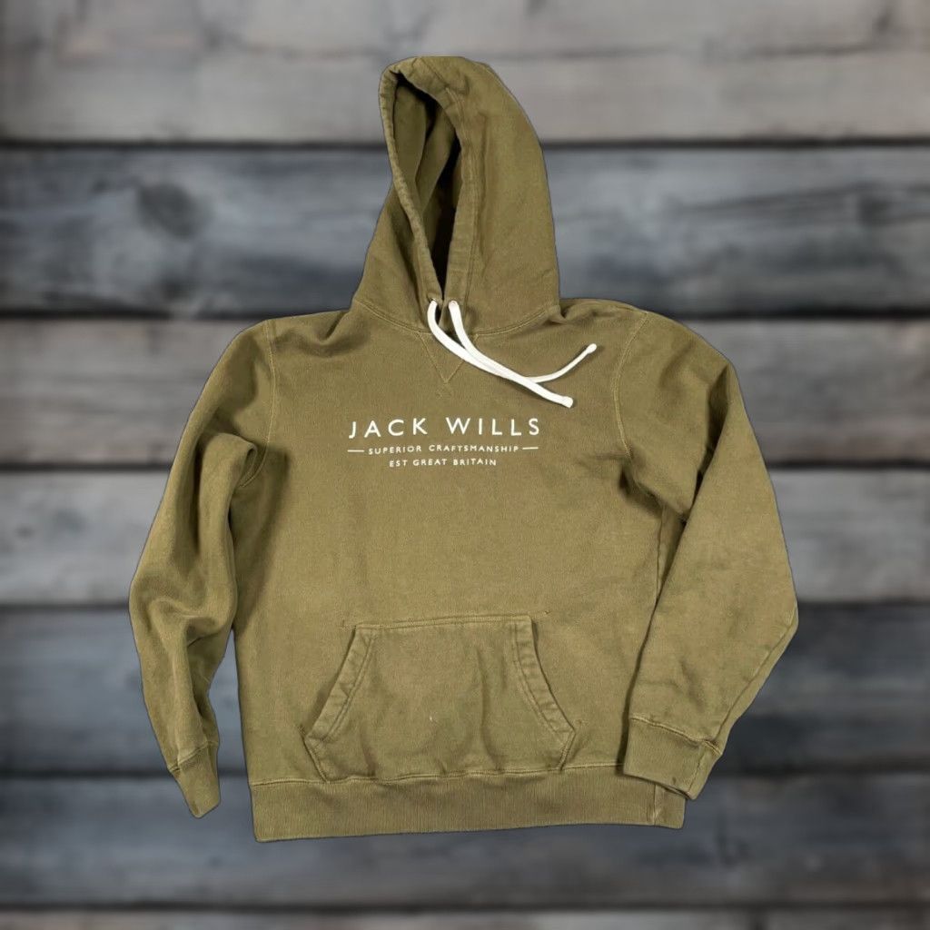 Jack Wills Jack Wills Logo Print Hoodie Sweatshirt Medium Green Heavyweight Pullover Size US M / EU 48-50 / 2 - 1 Thumbnail