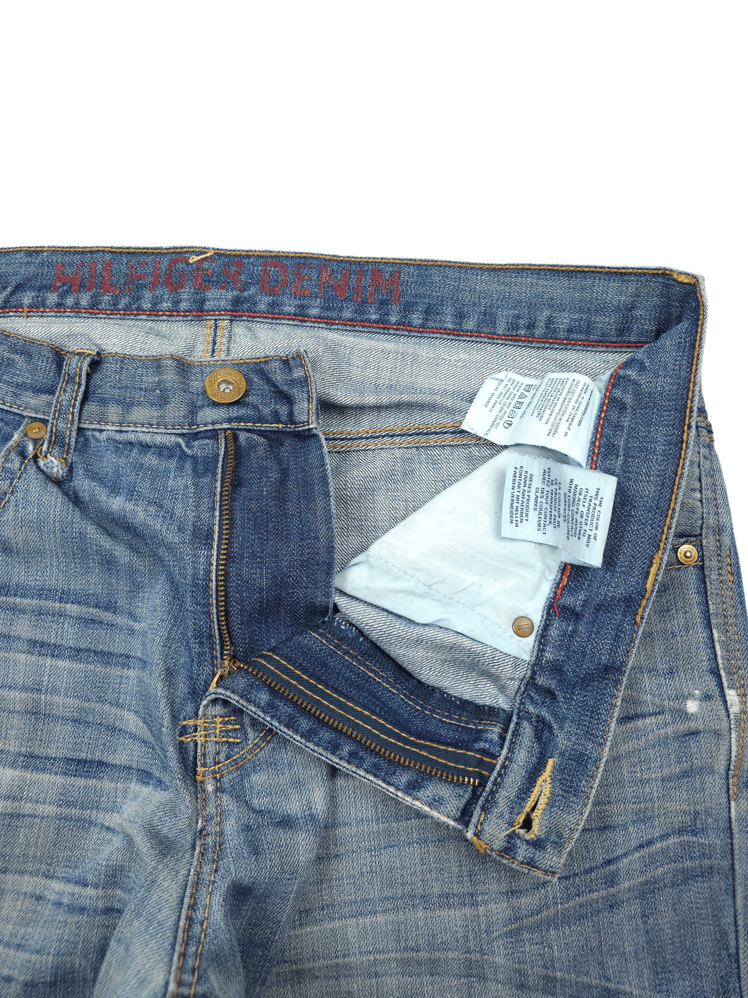 Japanese Brand × Tommy Hilfiger 💎 Size 38/30 Distressed Washed Ripped Baggy Denim Jeans Size US 38 / EU 54 - 6 Thumbnail