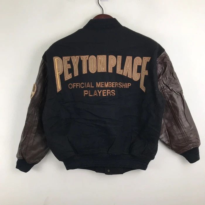 Japanese Brand × Vintage SY0089 VTG PEYTON PLACE SPORTS LEATHER VARSITY JACKET Size US L / EU 52-54 / 3 - 3 Thumbnail