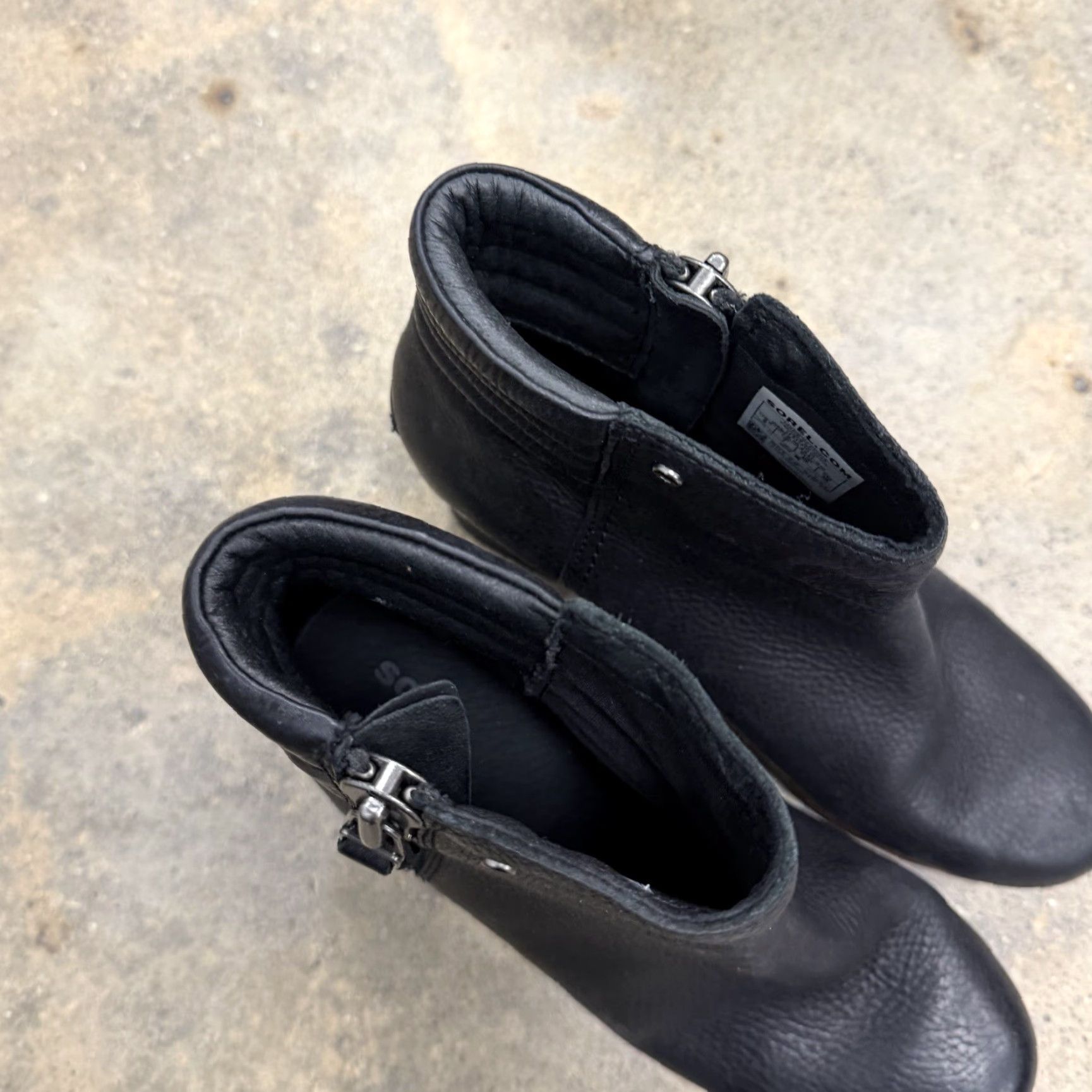 SOREL Sorel Danica Womens Heeled Ankle Boots Size 9 Leather Black NL2547-010 Size US 7 / IT 37 - 3 Thumbnail