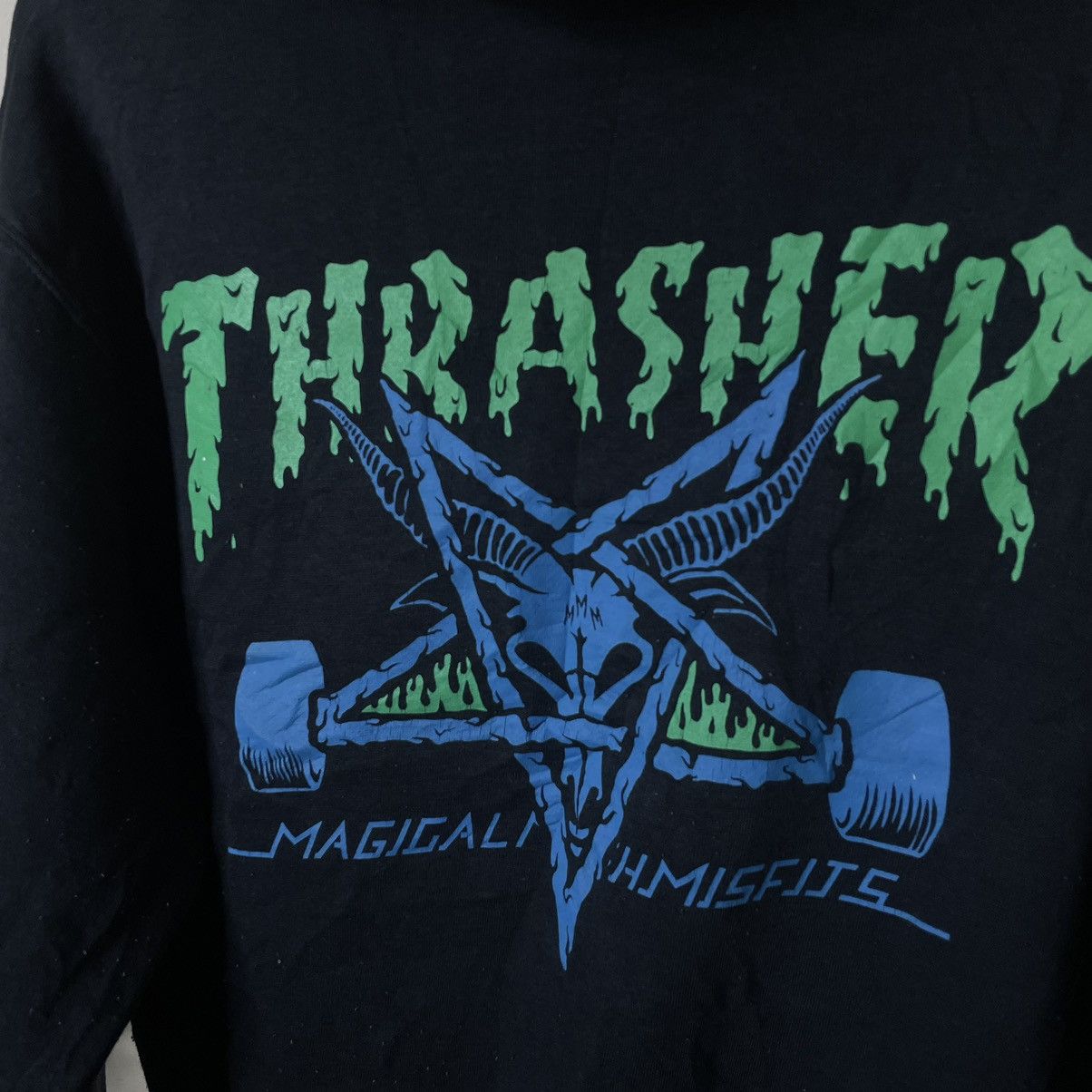 Thrasher × Vintage Vintage 2000s Thrasher Magical Mosh Fits Satanic Hoodie Size US S / EU 44-46 / 1 - 2 Thumbnail