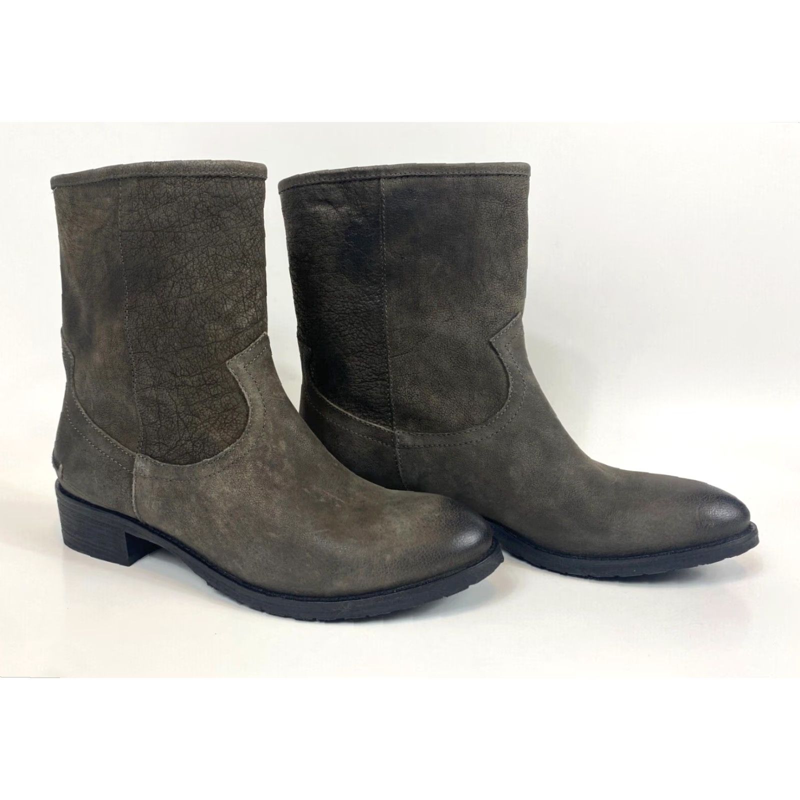 Vintage Carlo Pazolini Vera Gomma Leather Boots Women EU 37 US 6.5 Gray Boots, 100% Leather, Pull On, Italy, NWOB, Vera Gomma, Bootie Size US 7 / IT 37 - 2 Thumbnail